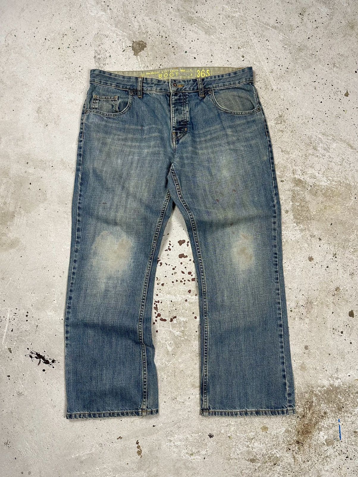 If Six Was Nine Vintage Y2K Baggy Flare Boot Cut Distressed Jeans Japanese Size US 38 / EU 54 - 2 Thumbnail
