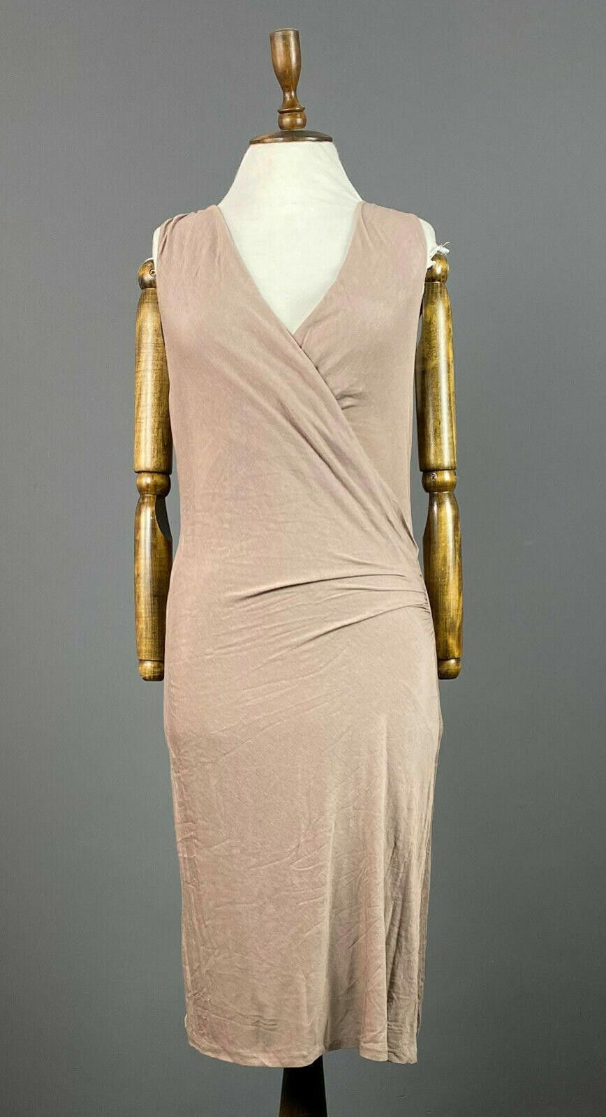 Polo Ralph Lauren Ladies Ralph Lauren Beige Cotton V-Neck Bodycon Dress Size L Size L / US 10 / IT 46 - 1 Thumbnail
