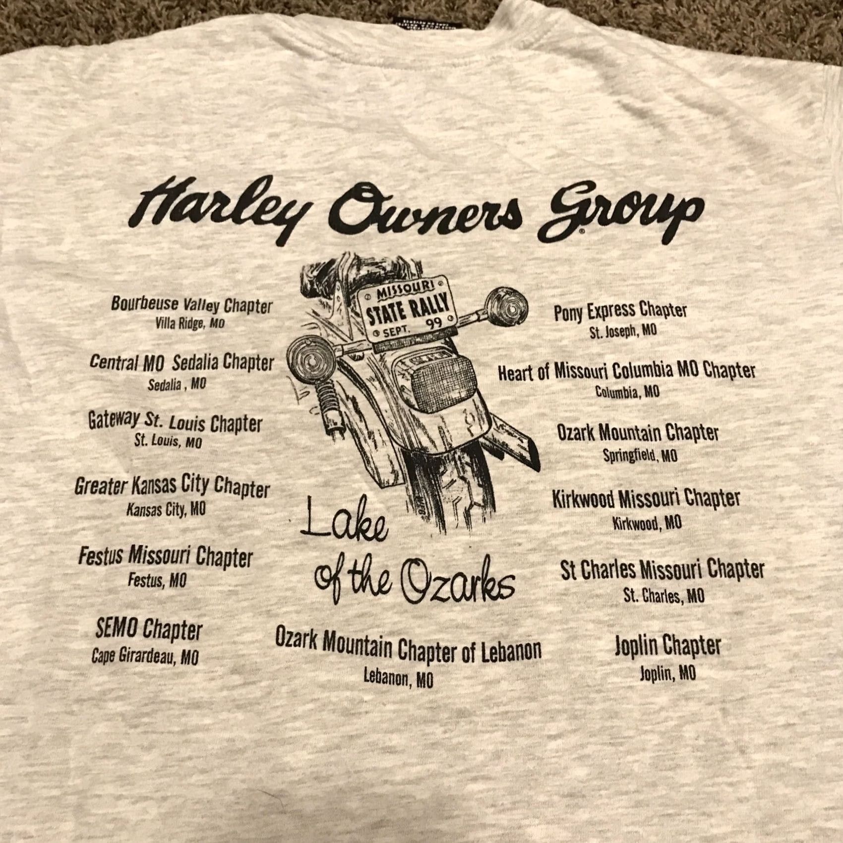 Harley Davidson Harley Davidson State Rally Missouri 1999 Gray Men M Cotton Shirt B5 Size US M / EU 48-50 / 2 - 5 Thumbnail