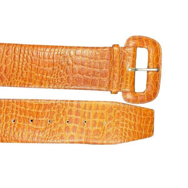 Vintage Vintage Fob Trading genuine leather wide belt Size ONE SIZE - 1 Thumbnail