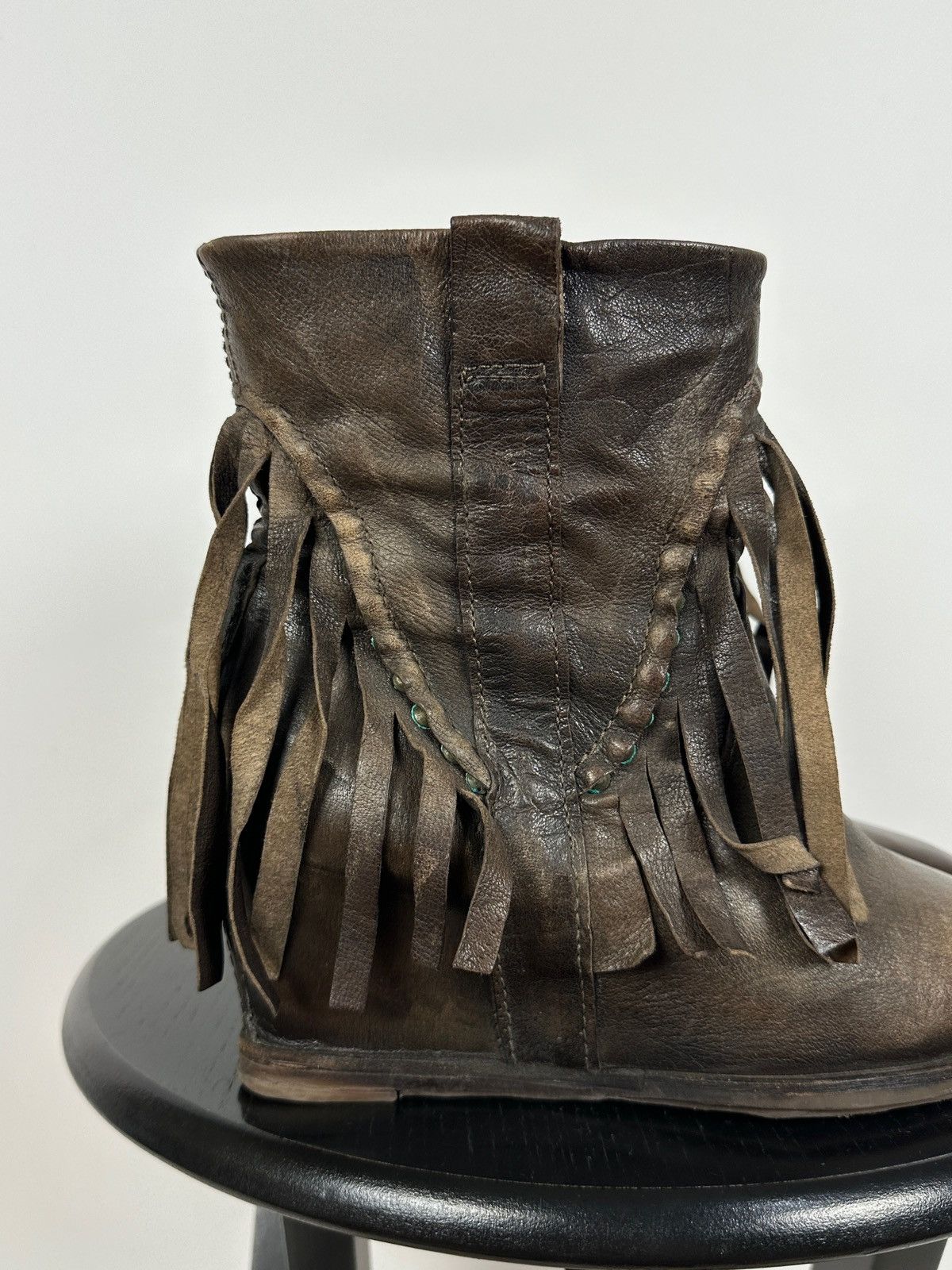 A.S.98 A.S.98. Airstep Leather Fringe Ankle Boho Western Boots Size US 7 / IT 37 - 12 Thumbnail