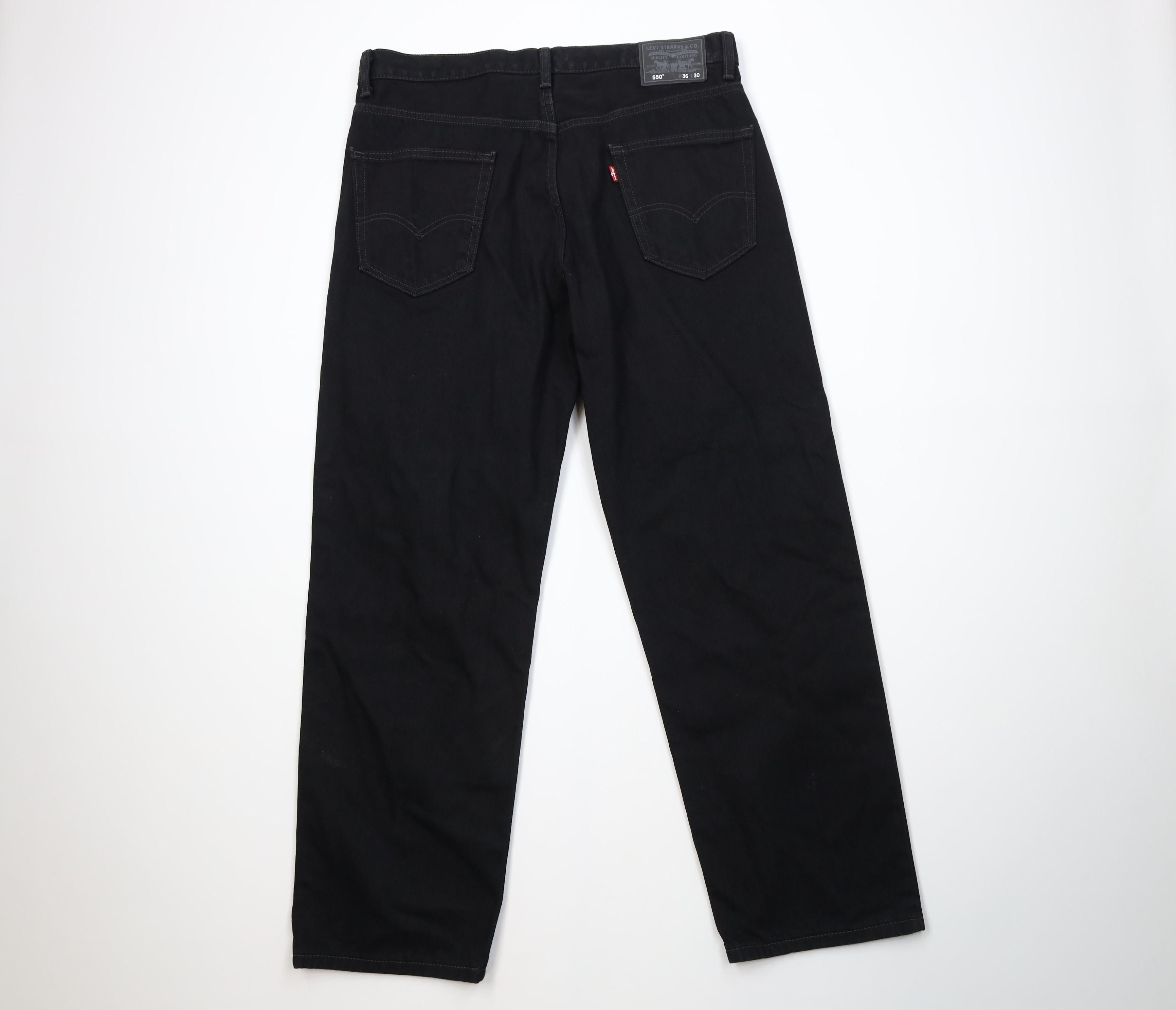 Levi's Vintage Y2K Levis 550 Relaxed Fit Denim Jeans Black Cotton Size US 36 / EU 52 - 10 Thumbnail