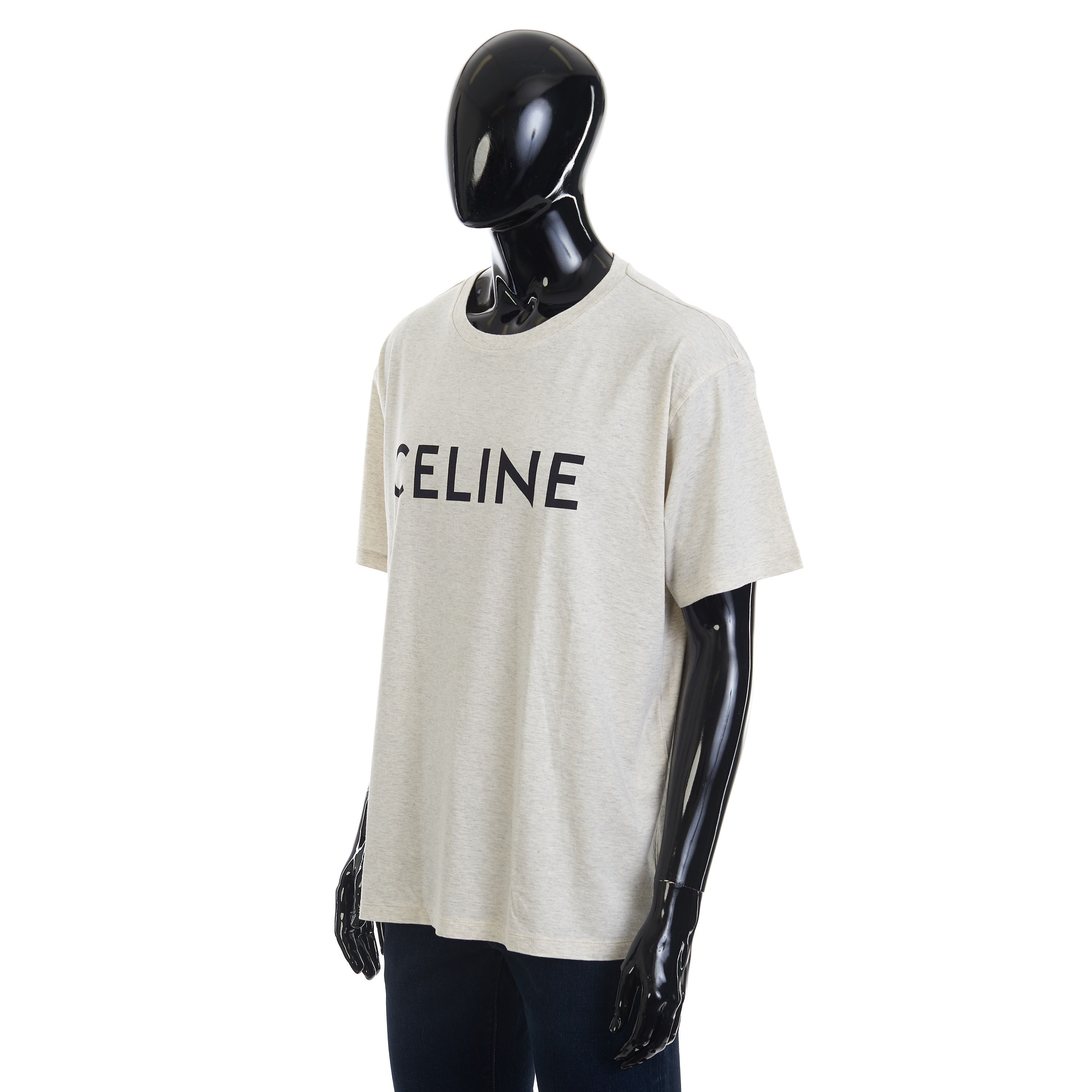 Celine Beige Loose T-shirt - Celine Screen Print, Cotton Jersey Size US S / EU 44-46 / 1 - 2 Thumbnail