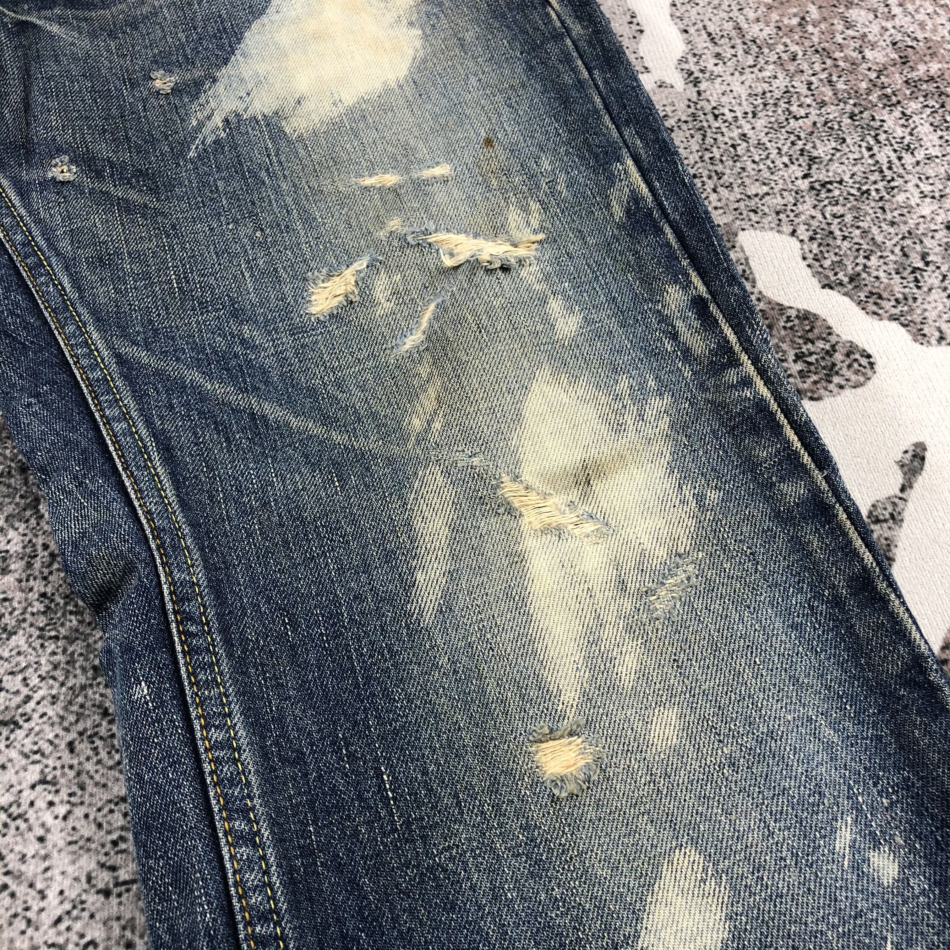 Japanese Brand Nine Rulas Line Jeans Distressed Denim KJ773 Size US 32 / EU 48 - 9 Thumbnail