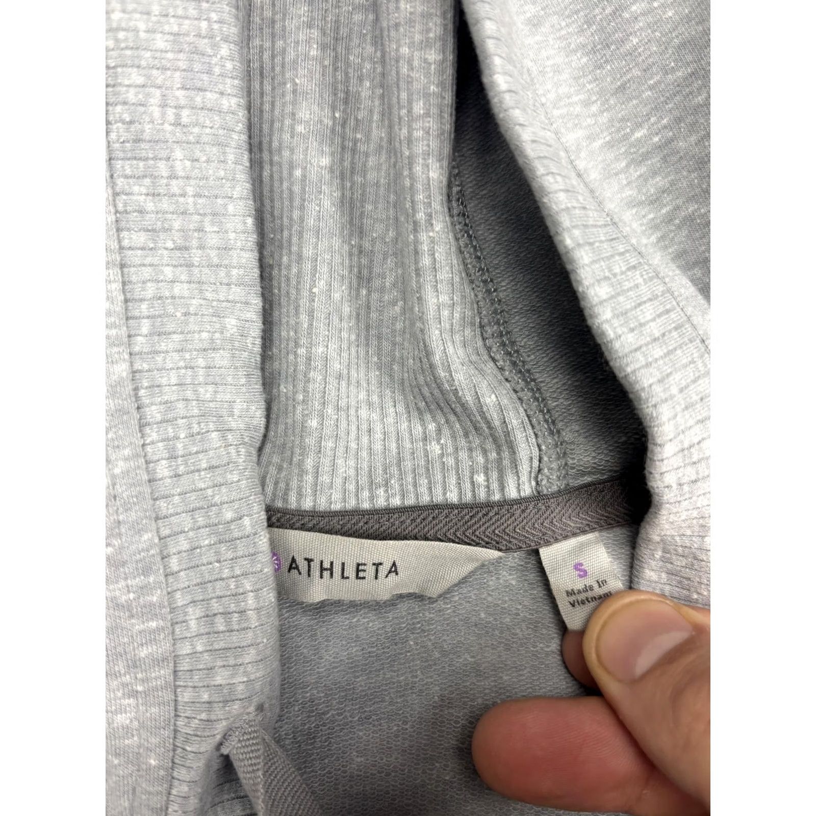 Athleta Athleta Sweater Dress Womens Small Gray Hooded V-Neck Long Sleeve Casual Knit Size S / US 4 / IT 40 - 2 Thumbnail