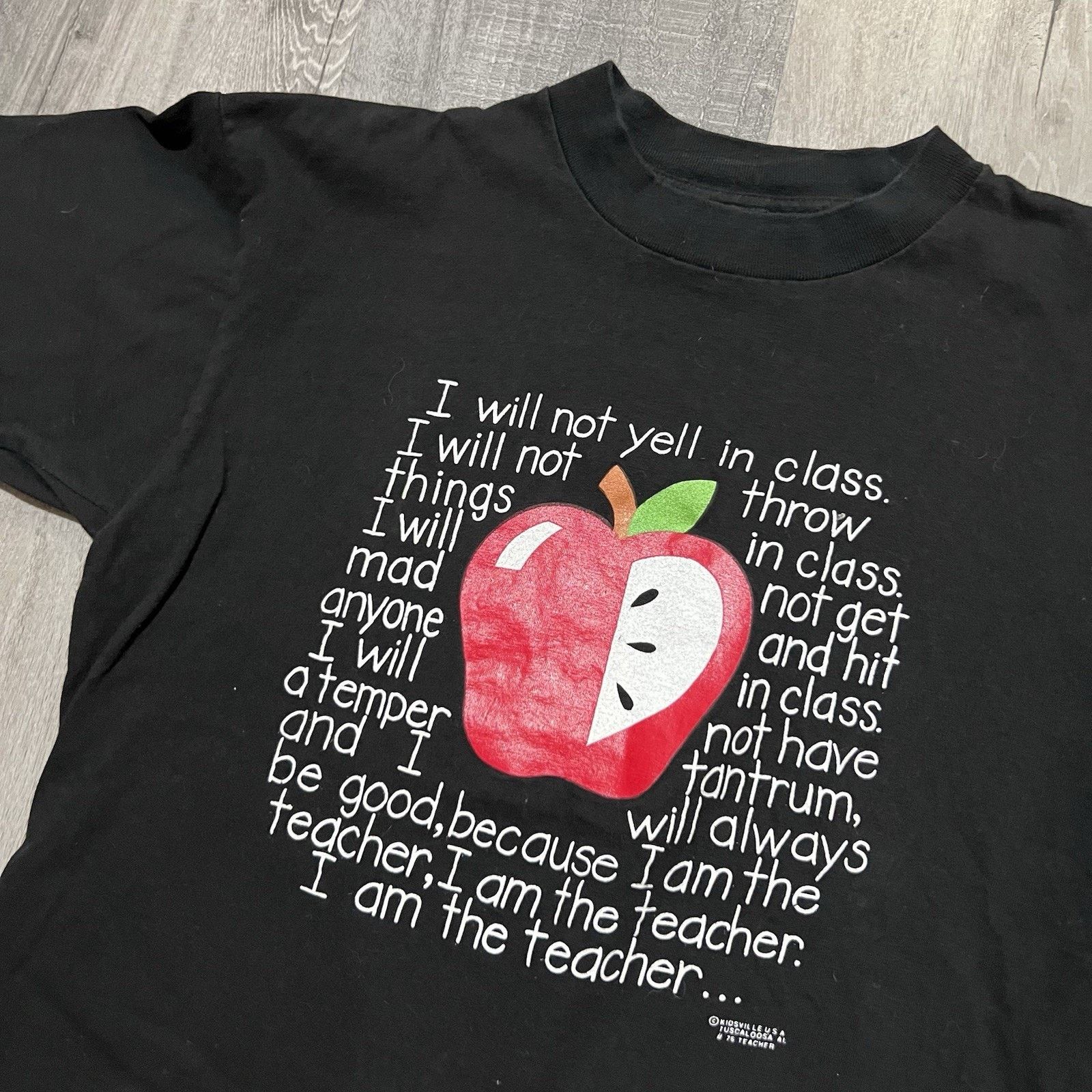 Vintage VTG Tuscaloosa Teacher 80s Red Apple Bad Student Funny Shirt Size US L / EU 52-54 / 3 - 3 Thumbnail