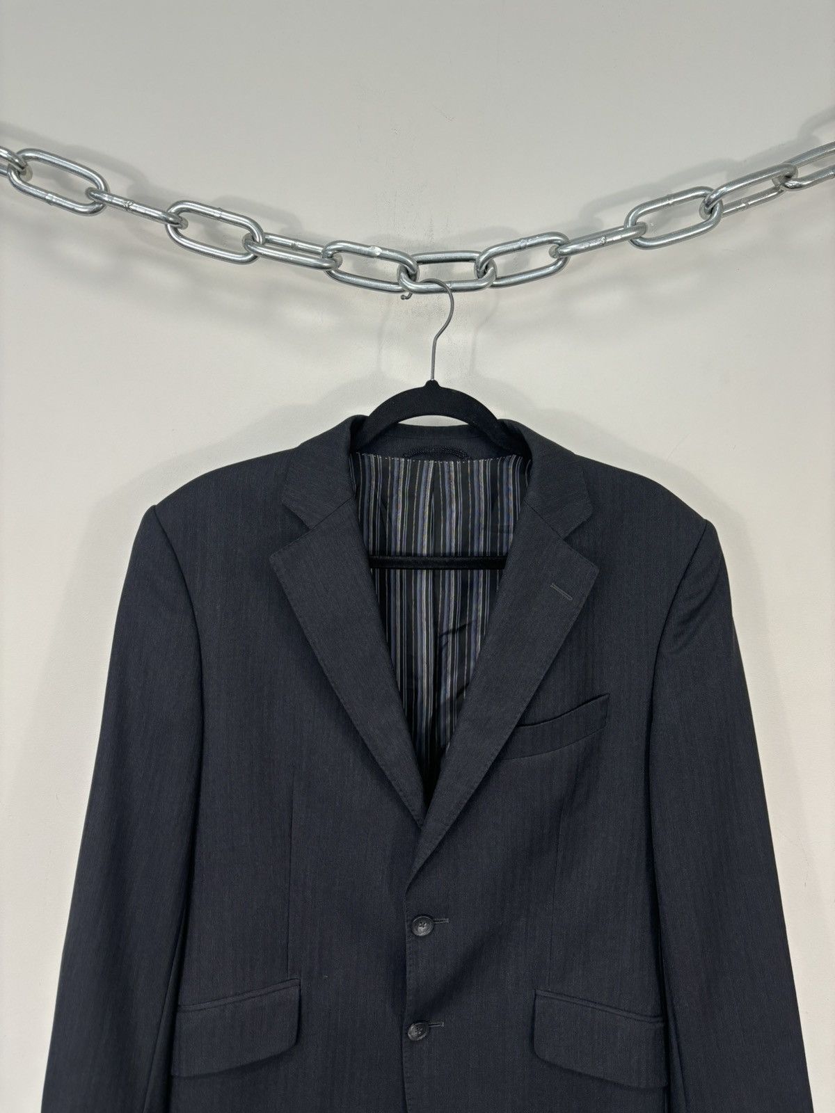 SCABAL Scabal Savile Row MTM Gray Formal 130s Wool Blazer Jacket Size 48R - 4 Thumbnail