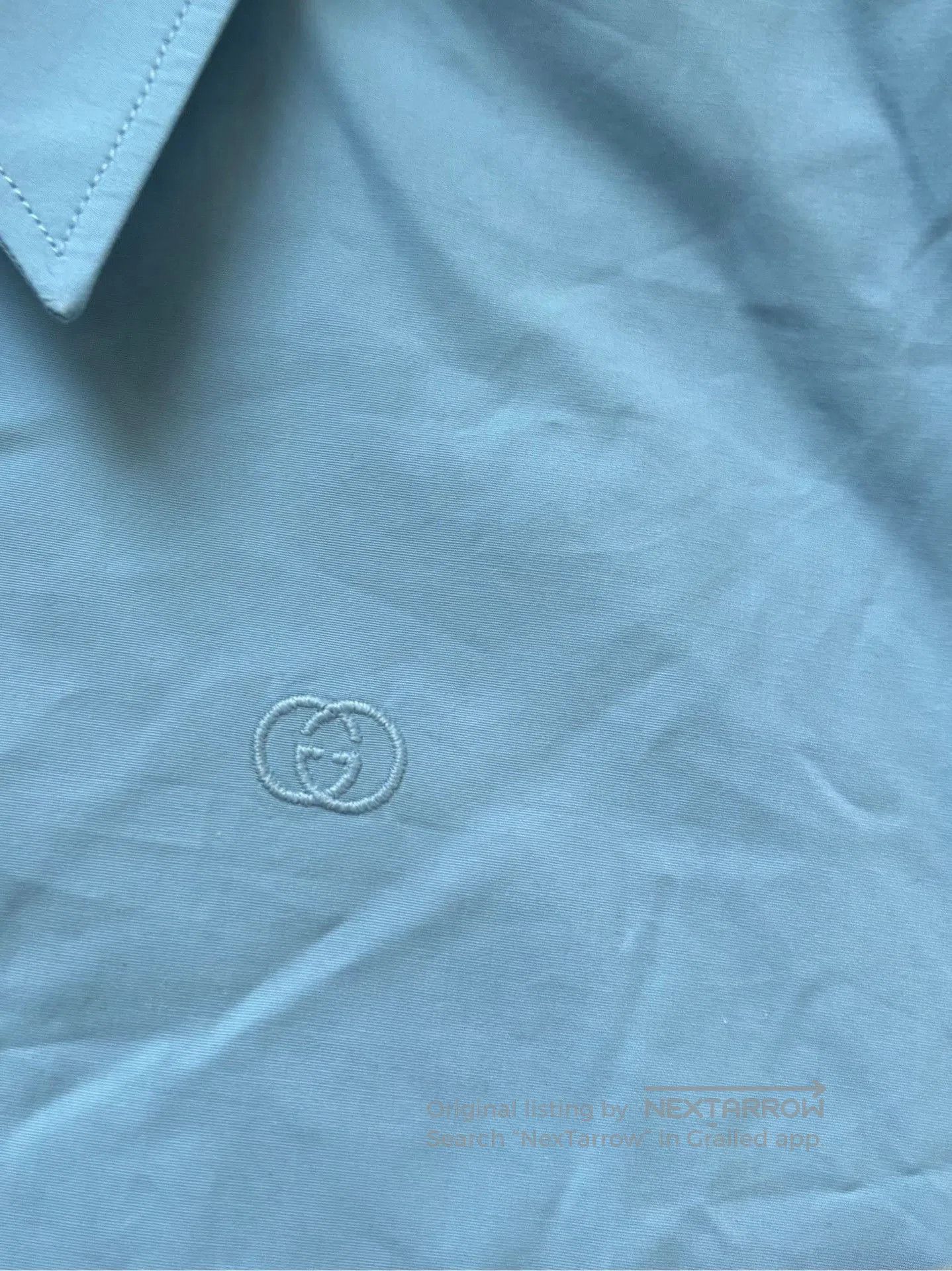 Gucci Gucci SS22 Solid Short Collar Long Sleeve Sun Shirt. Size S / US 4 / IT 40 - 4 Thumbnail