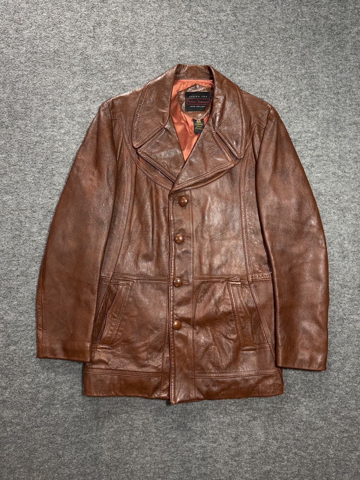Vintage Vintage 70s Cabretta Leather Jacket Sport Coat Mens 44 Brown Size US M / EU 48-50 / 2 - 1 Thumbnail