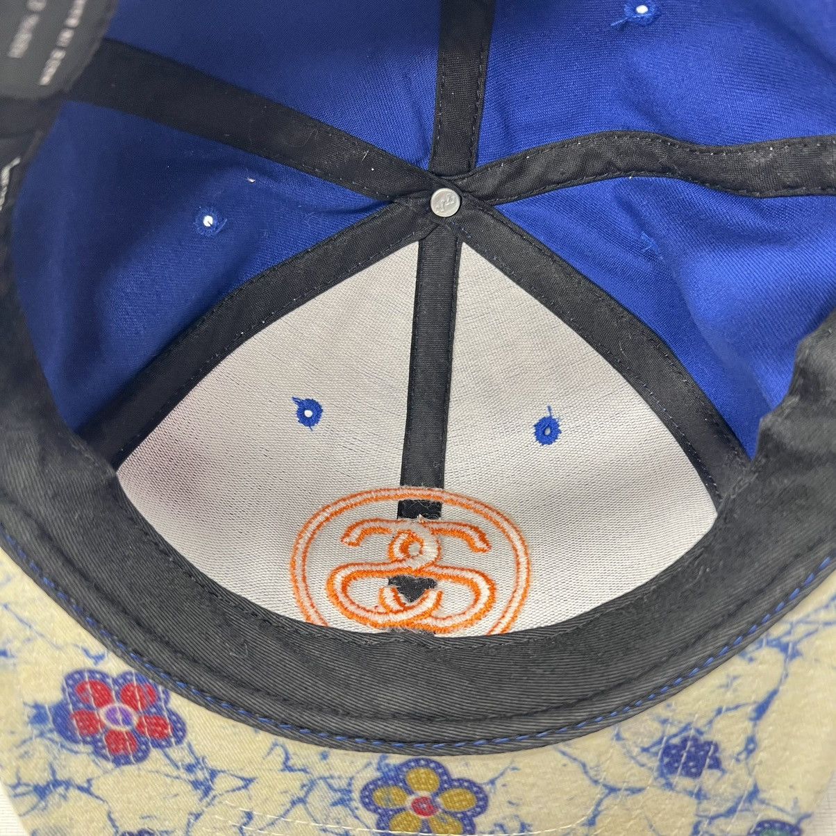 Stussy × Vintage VTG Stussy Hat Blue SnapBack Capz Logo Flower Bill Skate Y2K Size ONE SIZE - 13 Thumbnail
