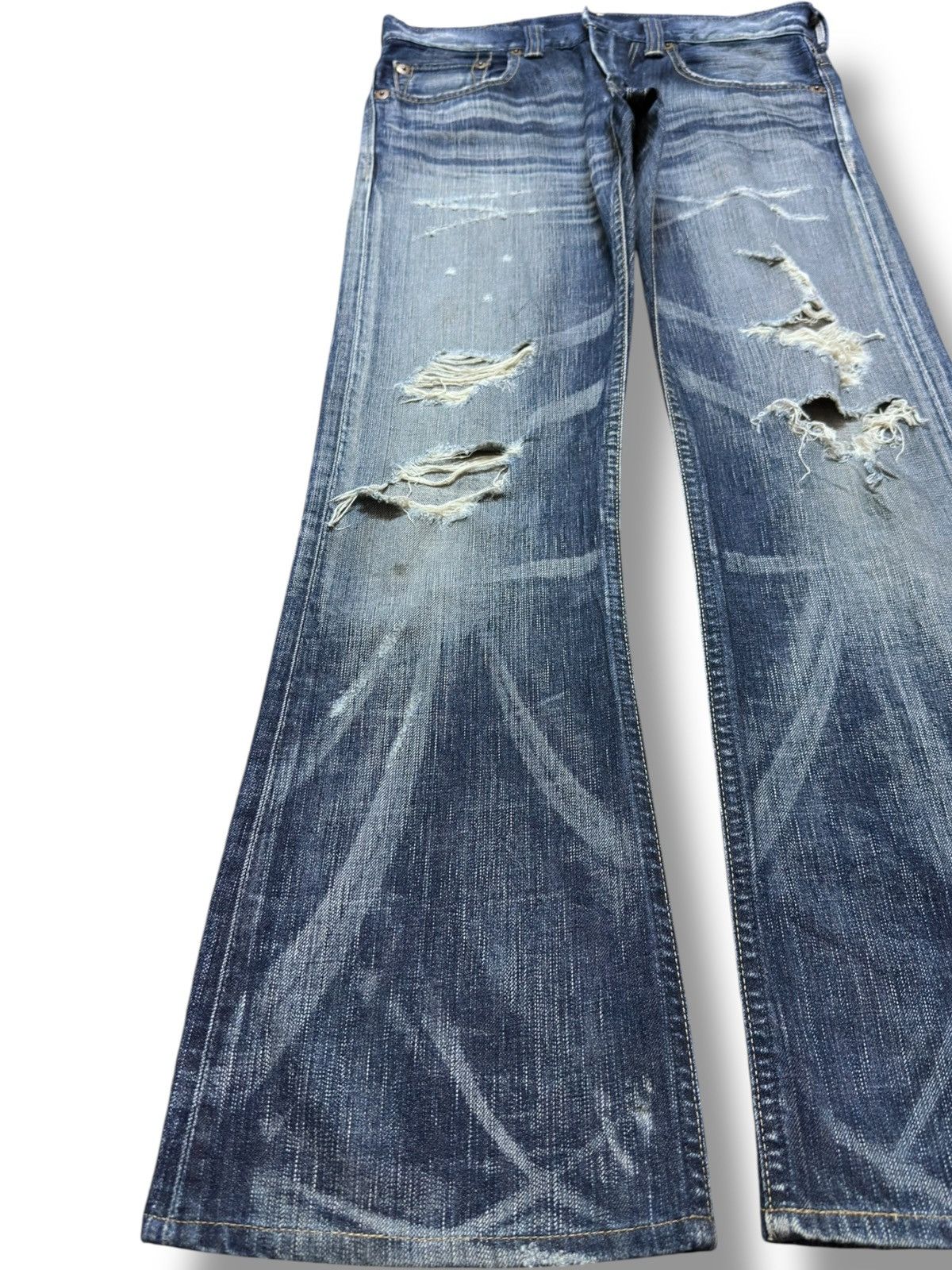 Edwin Vintage Edwin 503 Bluetrip Flare Bootcut Distressed Denim Size US 31 - 3 Thumbnail