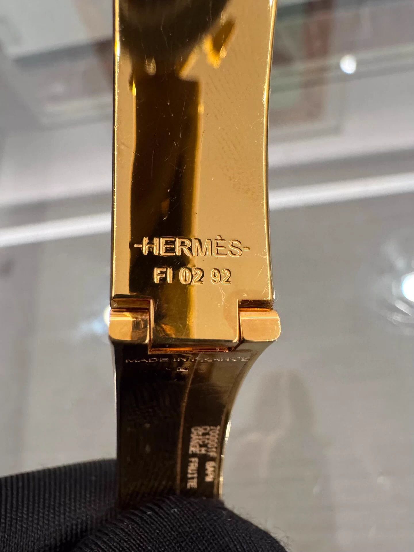 Hermes Hermes Clic H Orange Enamel Gold H Bracelet PM Size ONE SIZE - 7 Thumbnail