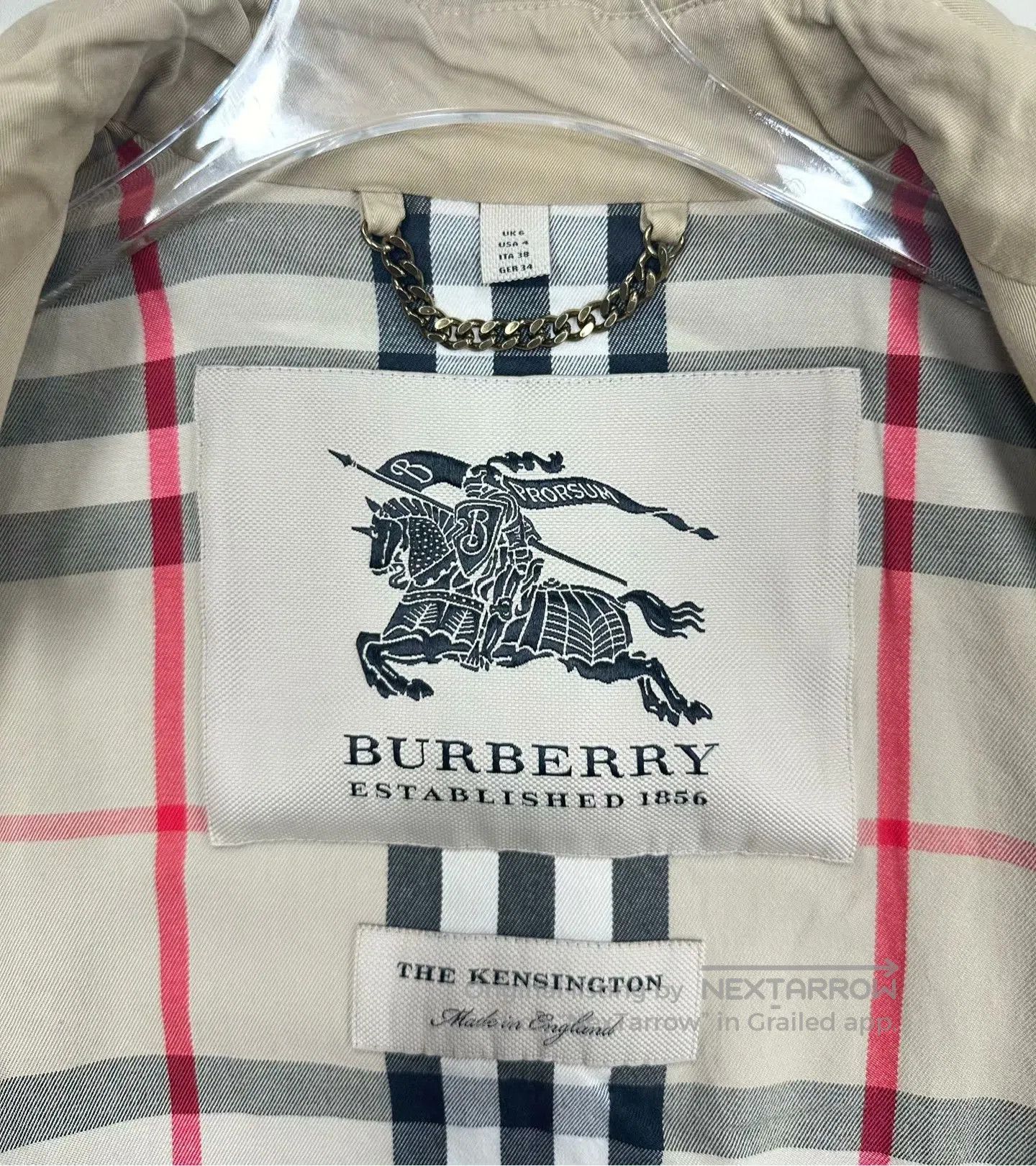 Burberry Burberry Classic khaki double-breasted lined tartan croppe Size XS / US 0-2 / IT 36-38 - 3 Thumbnail