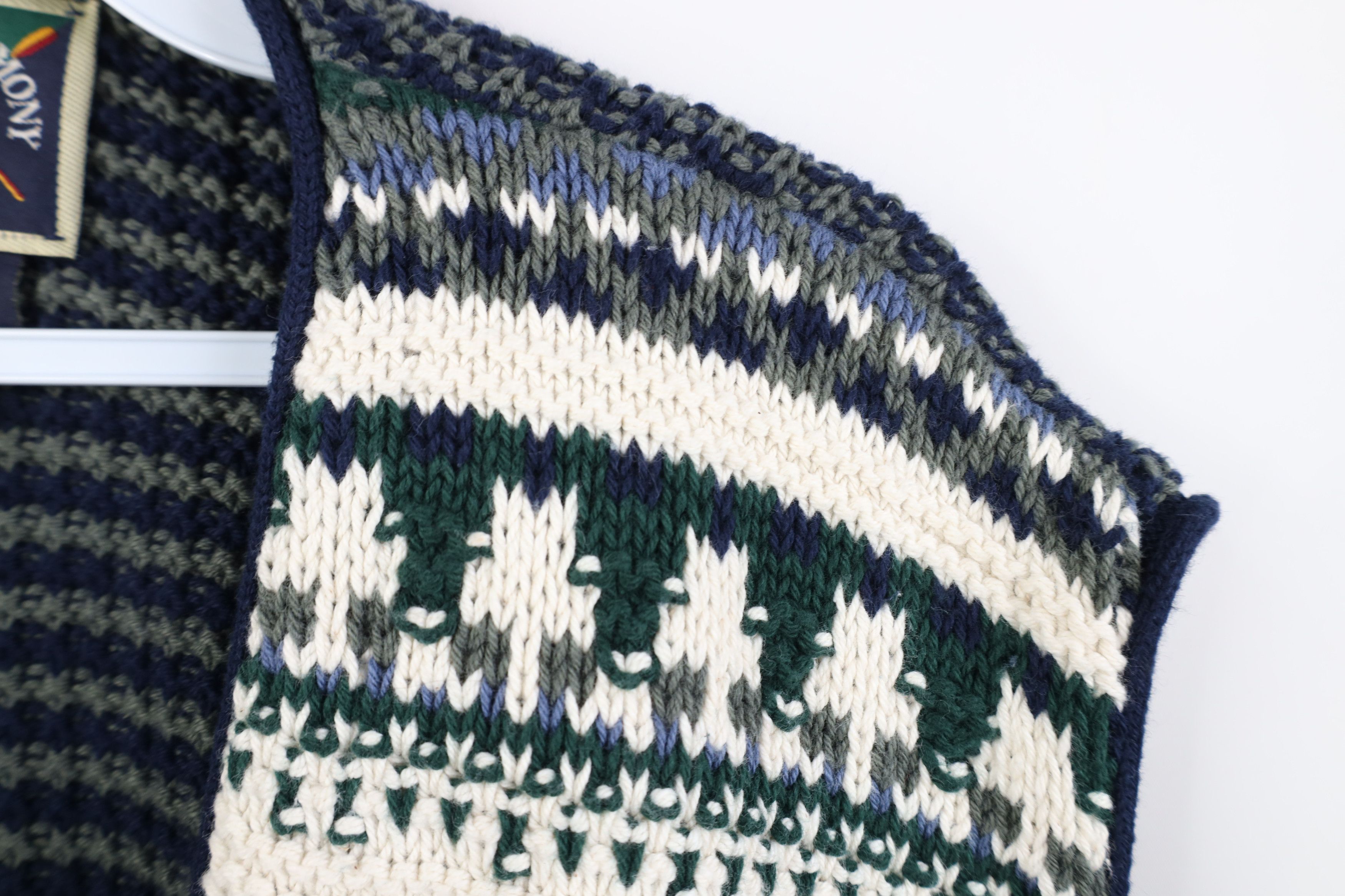 Vintage Vintage 90s Streetwear Fair Isle Cardigan Sweater Vest USA Size US XL / EU 56 / 4 - 7 Thumbnail