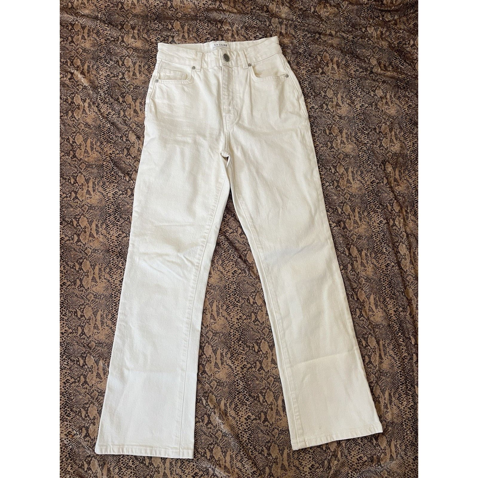 La Ligne La Ligne High Rise Straight Leg White Denim Jeans 25 Size 25" / US 0 / IT 36 - 1 Thumbnail