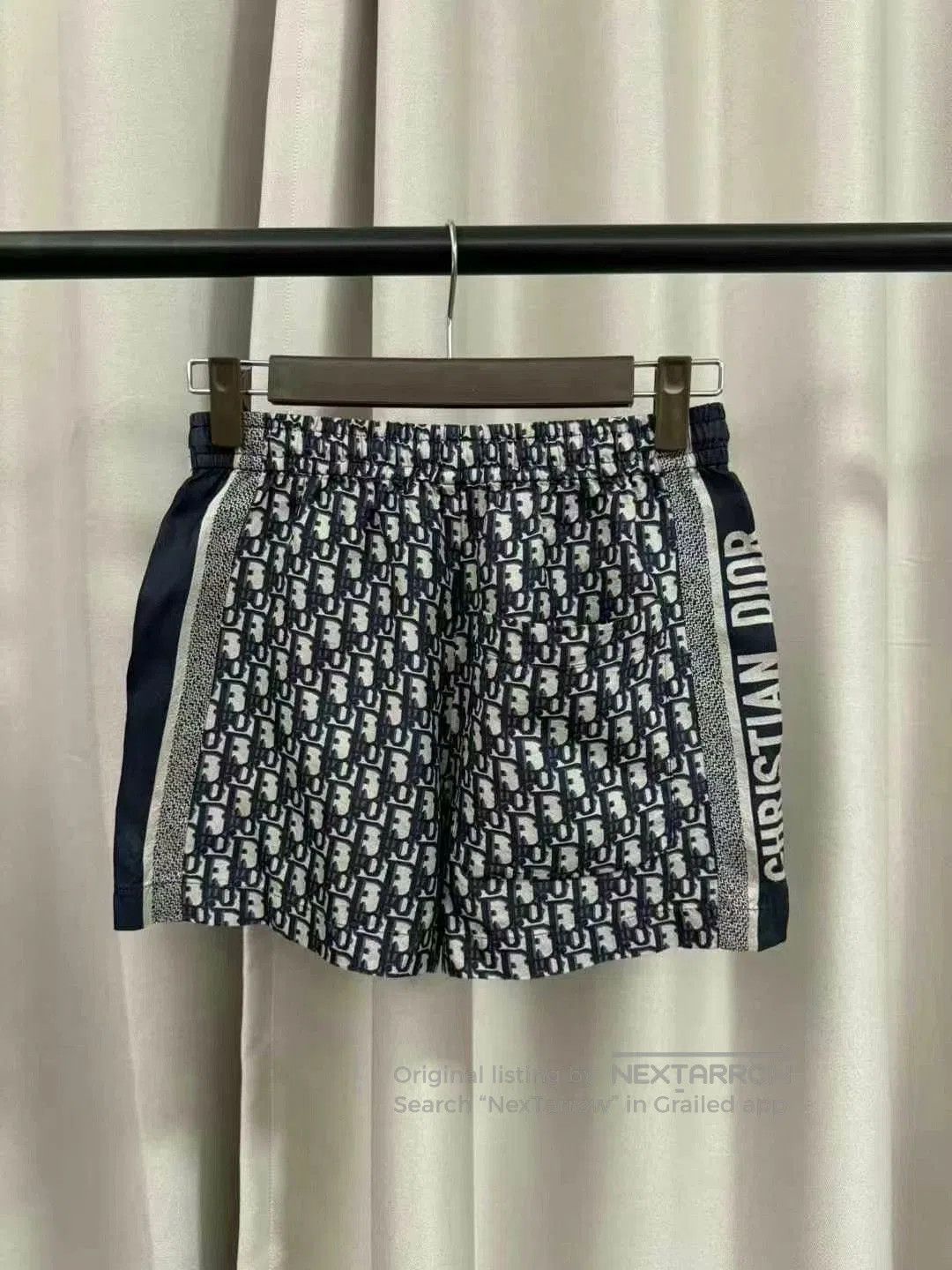 Dior dior black and white logo silk shorts. Size 33" - 2 Thumbnail