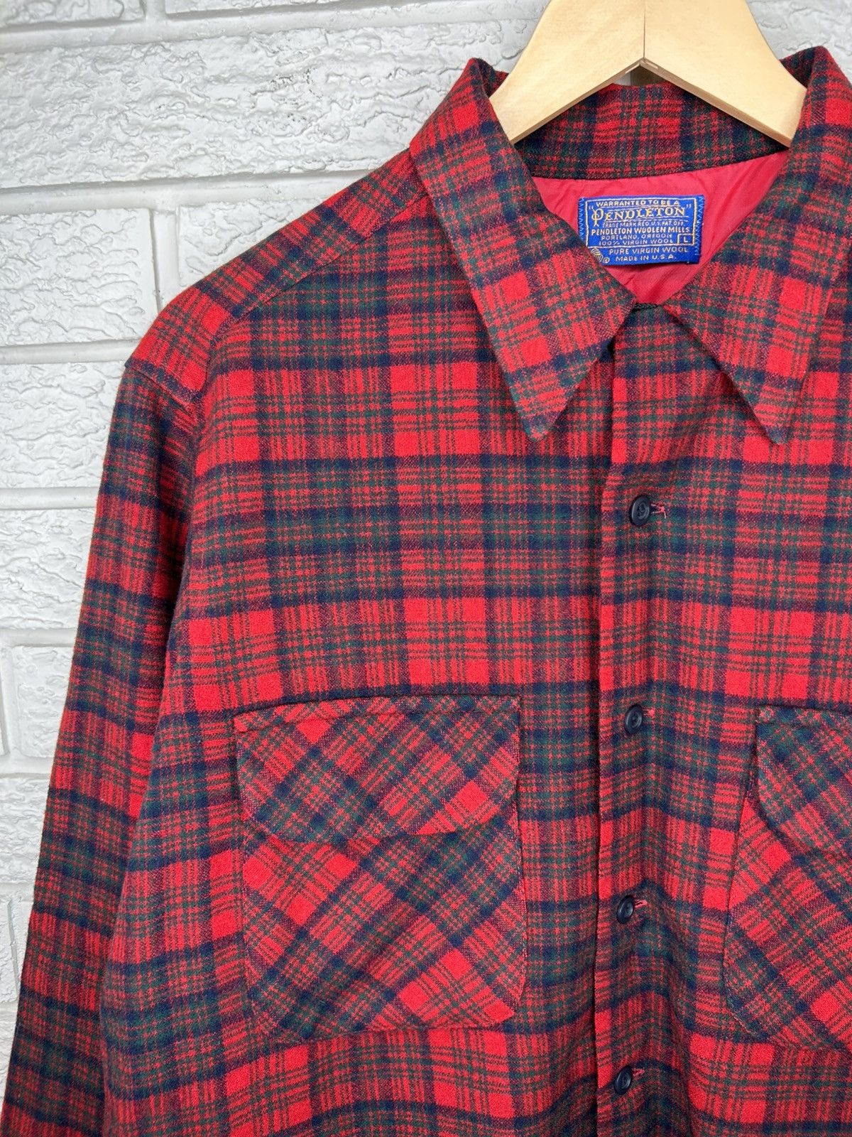 Pendleton Vintage 60s Pendleton Loop Collar Wool Board Shirt Size US L / EU 52-54 / 3 - 4 Thumbnail