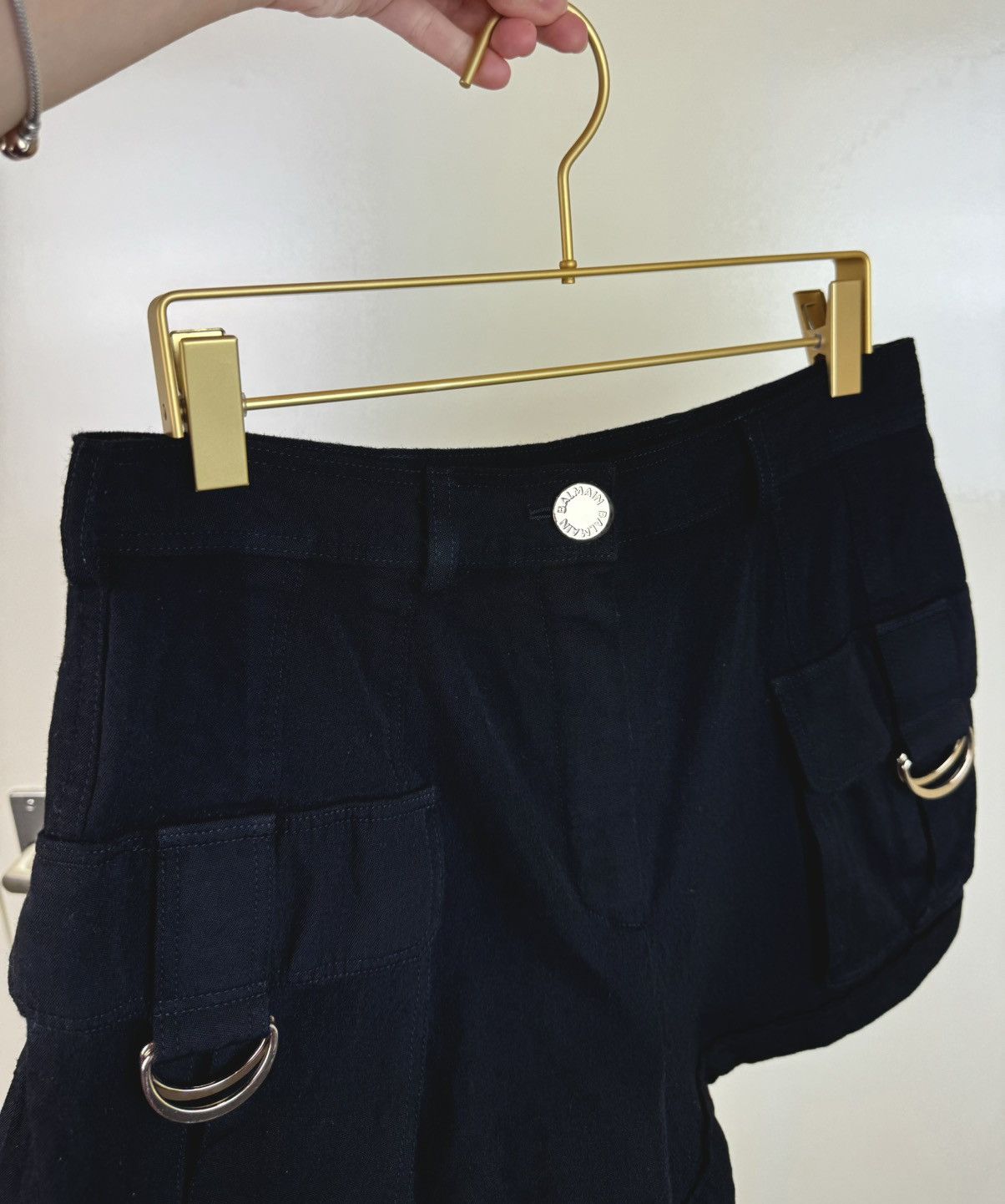 Balmain Balmain boiled wool cargo Bermuda shorts black high rise Size 28" / US 6 / IT 42 - 9 Thumbnail
