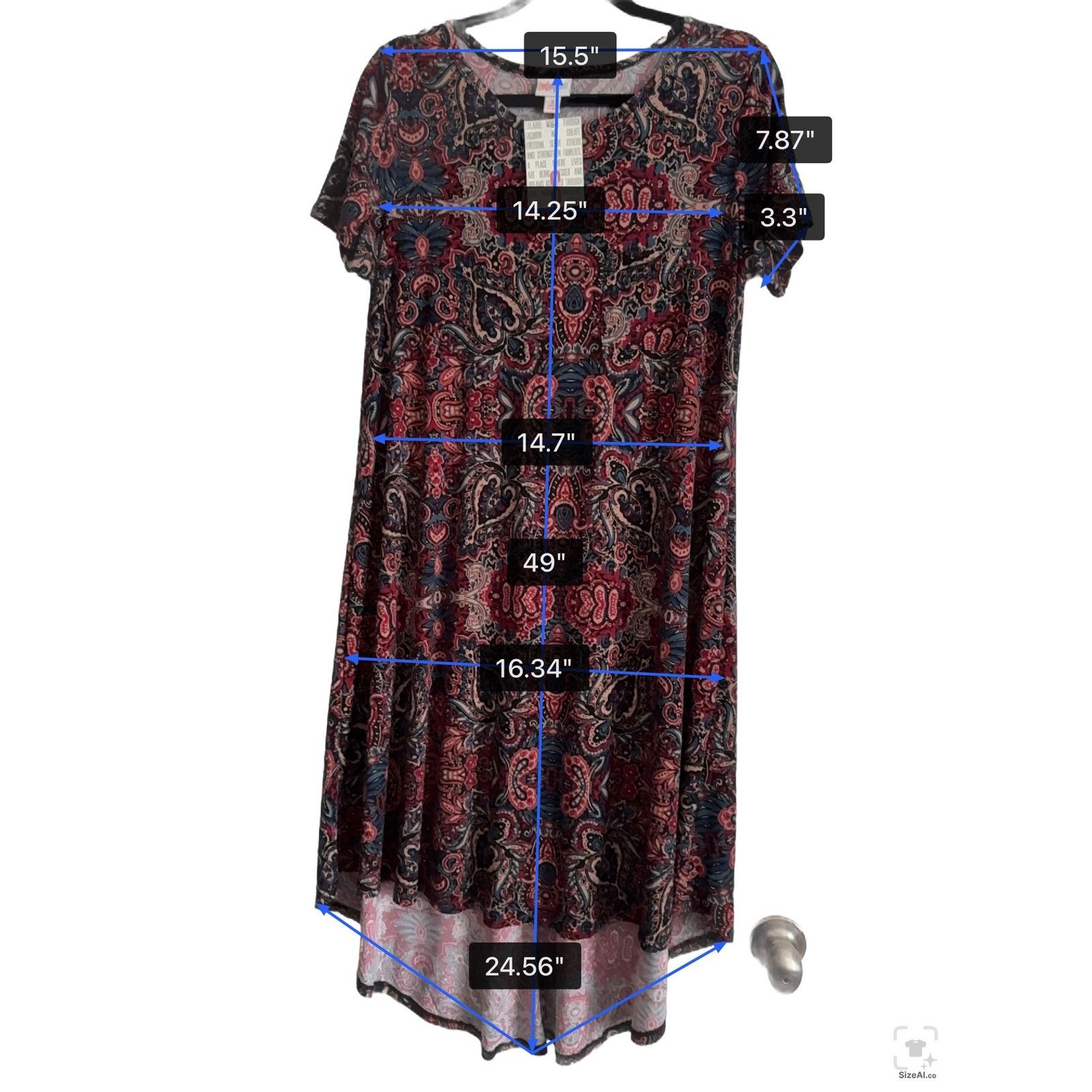 Other LuLaRoe Carly Dress US S Paisley High-Low Swing Midi Pocket Size S / US 4 / IT 40 - 3 Thumbnail