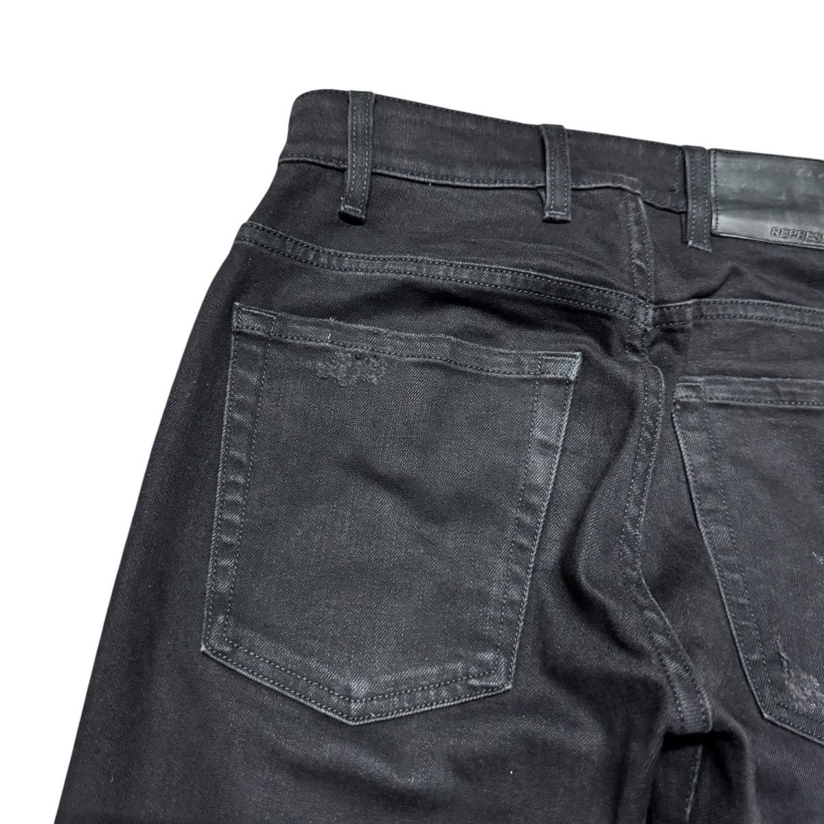 Represent Clo. Represent Jet Black Repairer Denim Jeans Size US 28 / EU 44 - 14 Thumbnail