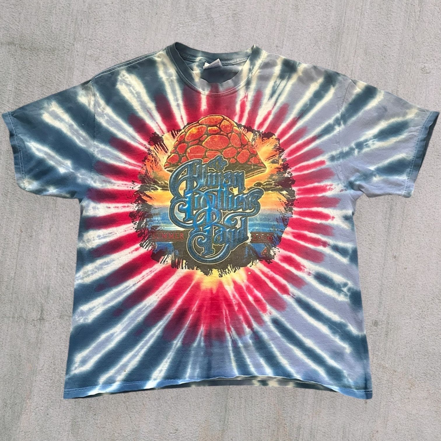 Hanes Alman brothers band blue tie dye 2006 summer tour mushroom Size US XL / EU 56 / 4 - 2 Thumbnail