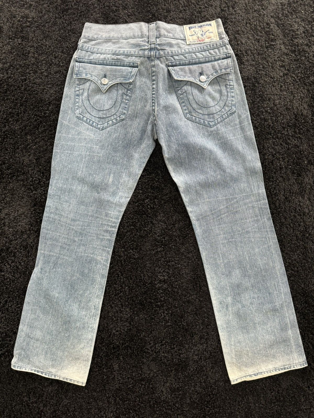 True Religion VINTAGE TRUE RELIGION STRAIGHT BOOT CUT BLEACHED DENIM JEANS Size US 36 / EU 52 - 1 Thumbnail