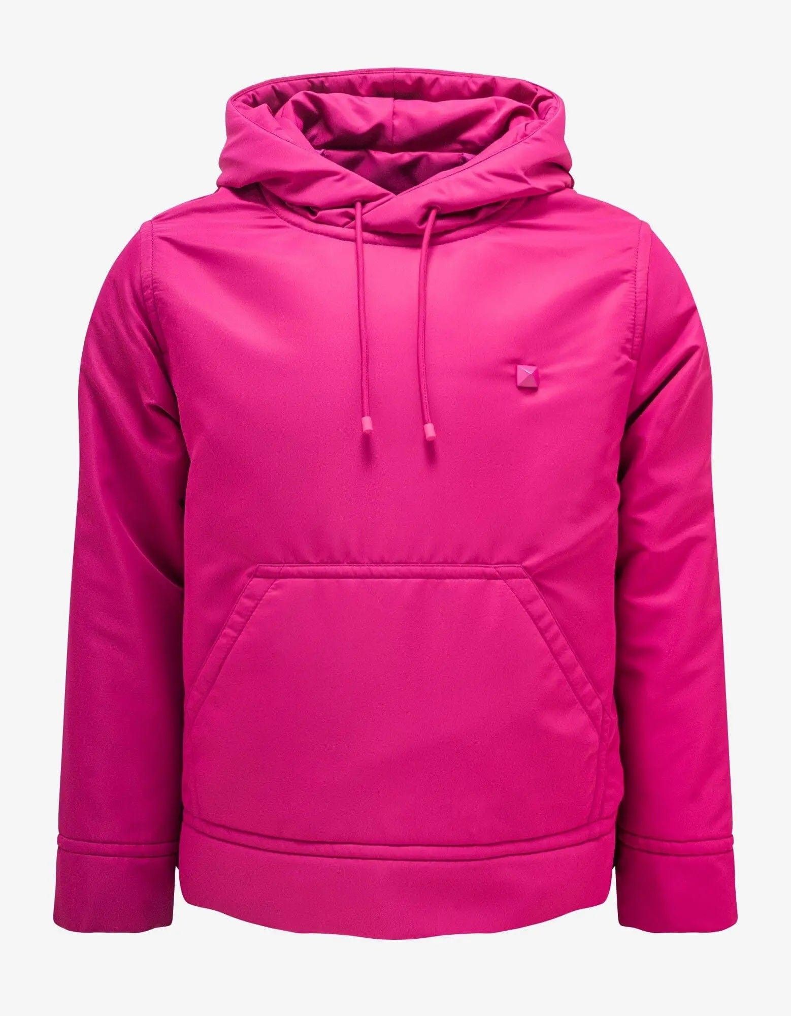 Valentino Valentino Garavani Pink PP Stud Detail Nylon Hoodie Size US M / EU 48-50 / 2 - 1 Thumbnail