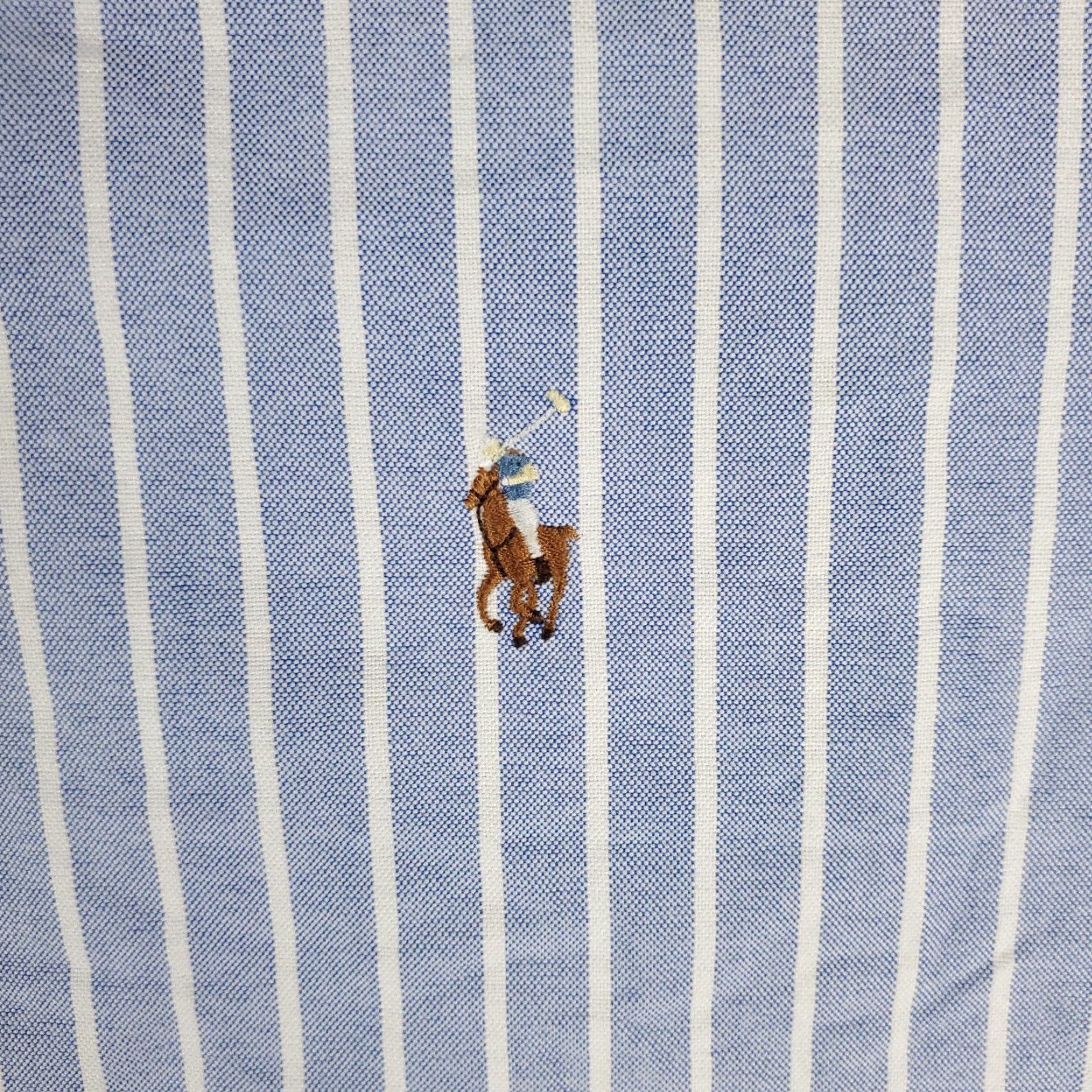 Ralph Lauren Ralph Lauren Dress Shirt Mens Size 17 Blue Striped Button Down Long Sleeve Classic Size 46R - 3 Thumbnail