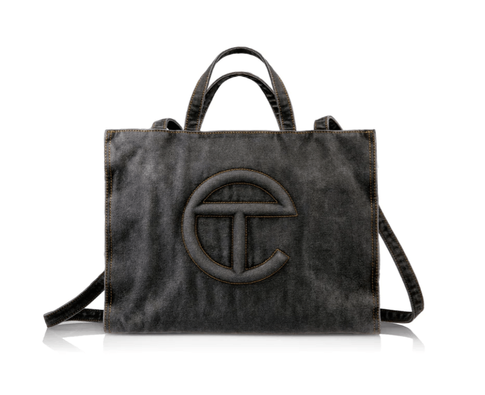 Telfar Medium Denim Shopper - Black Size ONE SIZE - 1 Thumbnail