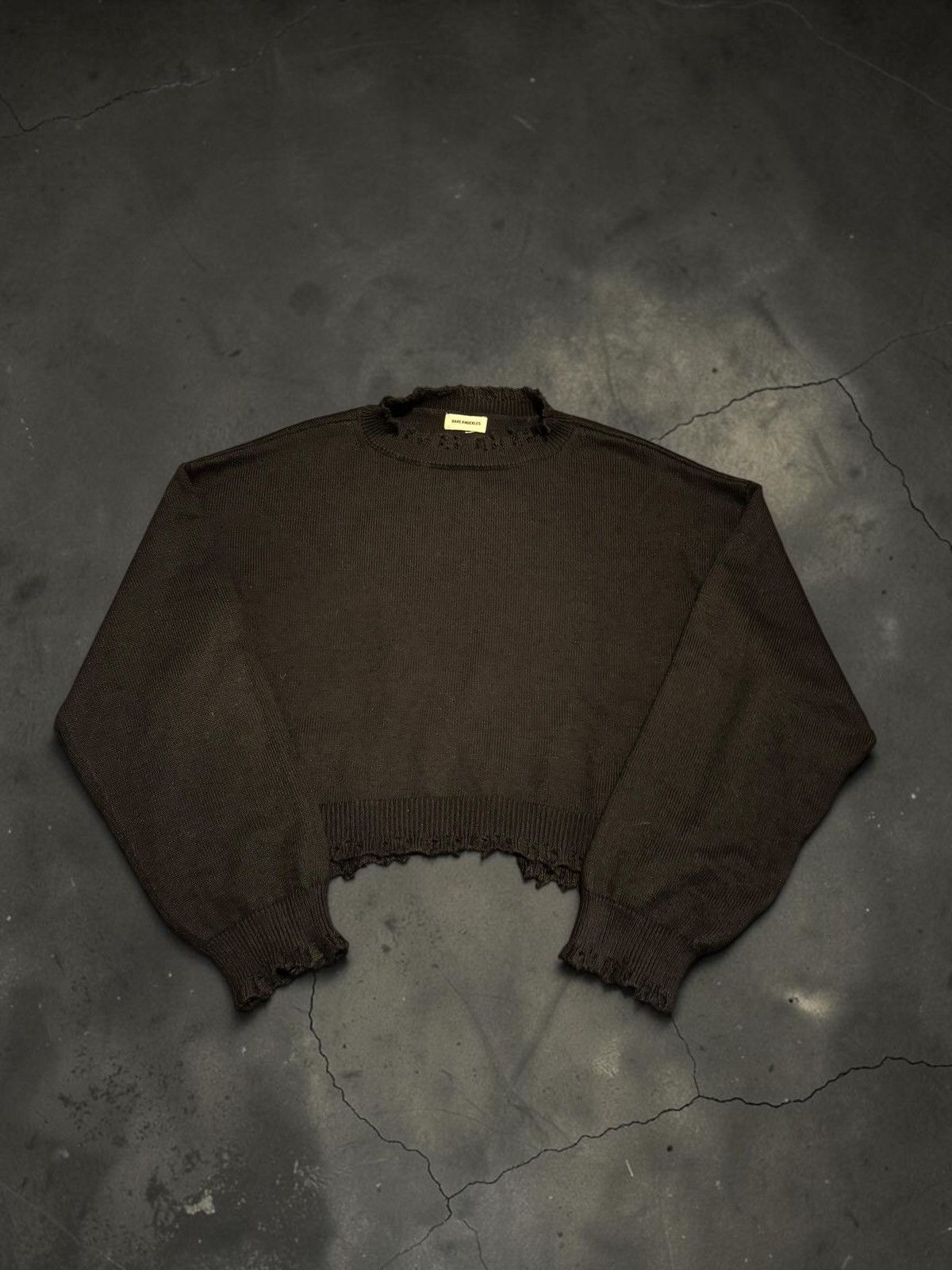 Bare Knuckles Bare Knuckles Distressed Black Sweater Size US XL / EU 56 / 4 - 1 Thumbnail