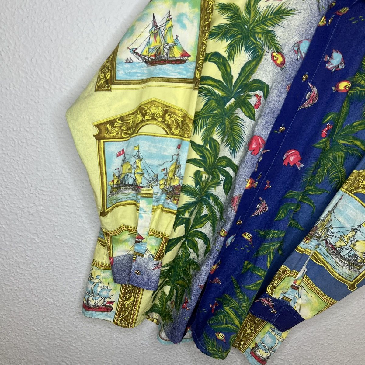 Versace Versace Vintage Shirt Ocean Nautical Ships Full Print 90s Size US L / EU 52-54 / 3 - 2 Thumbnail