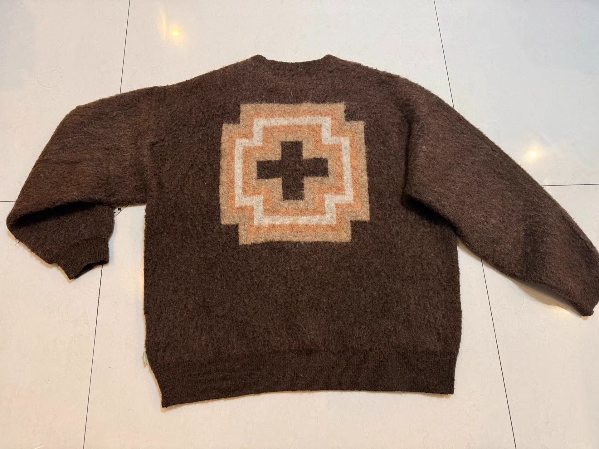 Beams Plus BEAMS SSZ 22AW Mohair Cross Pattern Loose Sweater K3 Size US L / EU 52-54 / 3 - 1 Thumbnail