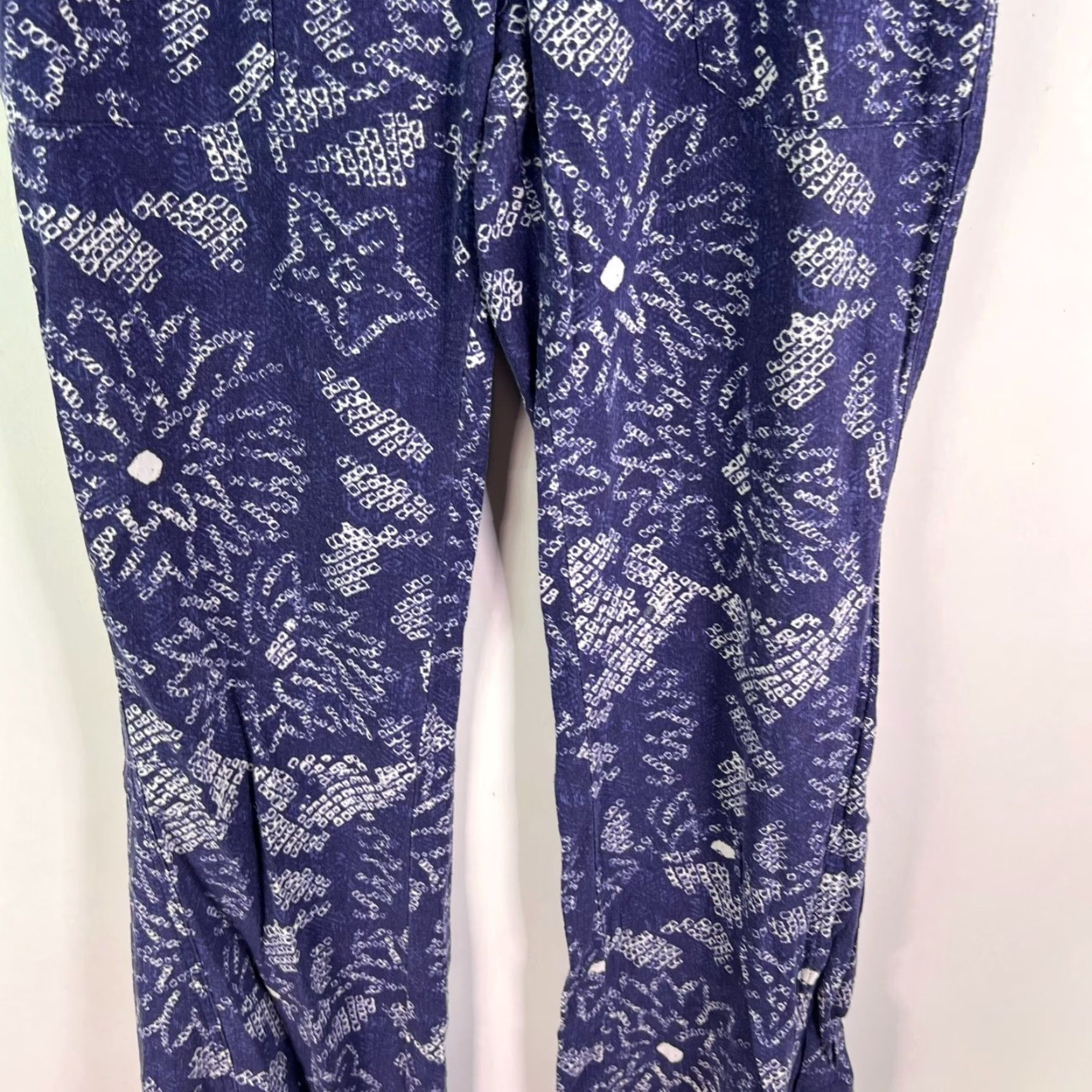 Vintage ROXY OceanSIDE Linen Blend Floral Wide-Leg Pants Womens XL Blue Pockets Size 40" / US 18 - 3 Thumbnail