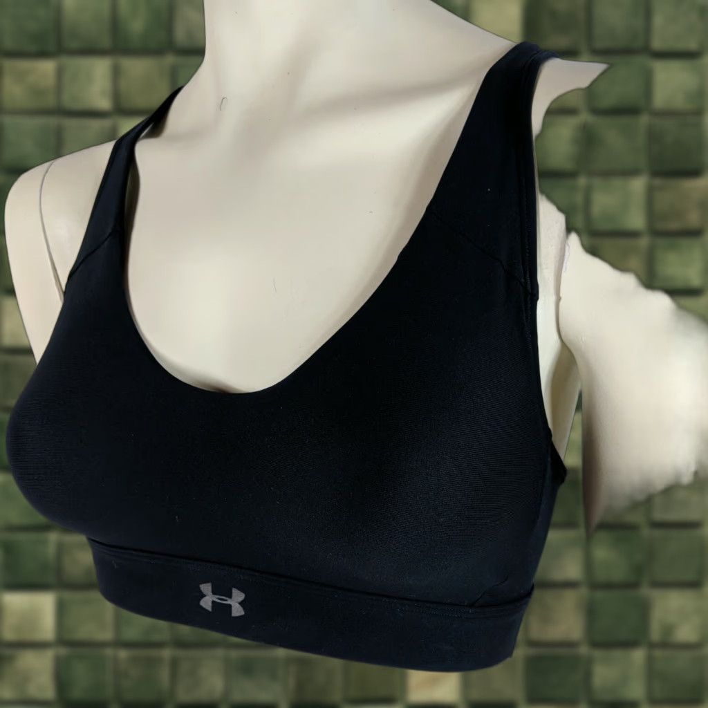 Under Armour Under Armour Sports Bra Shirt Women S Black Adjustable Strap Crossback Athleisure Activewear Bra Size ONE SIZE - 1 Thumbnail