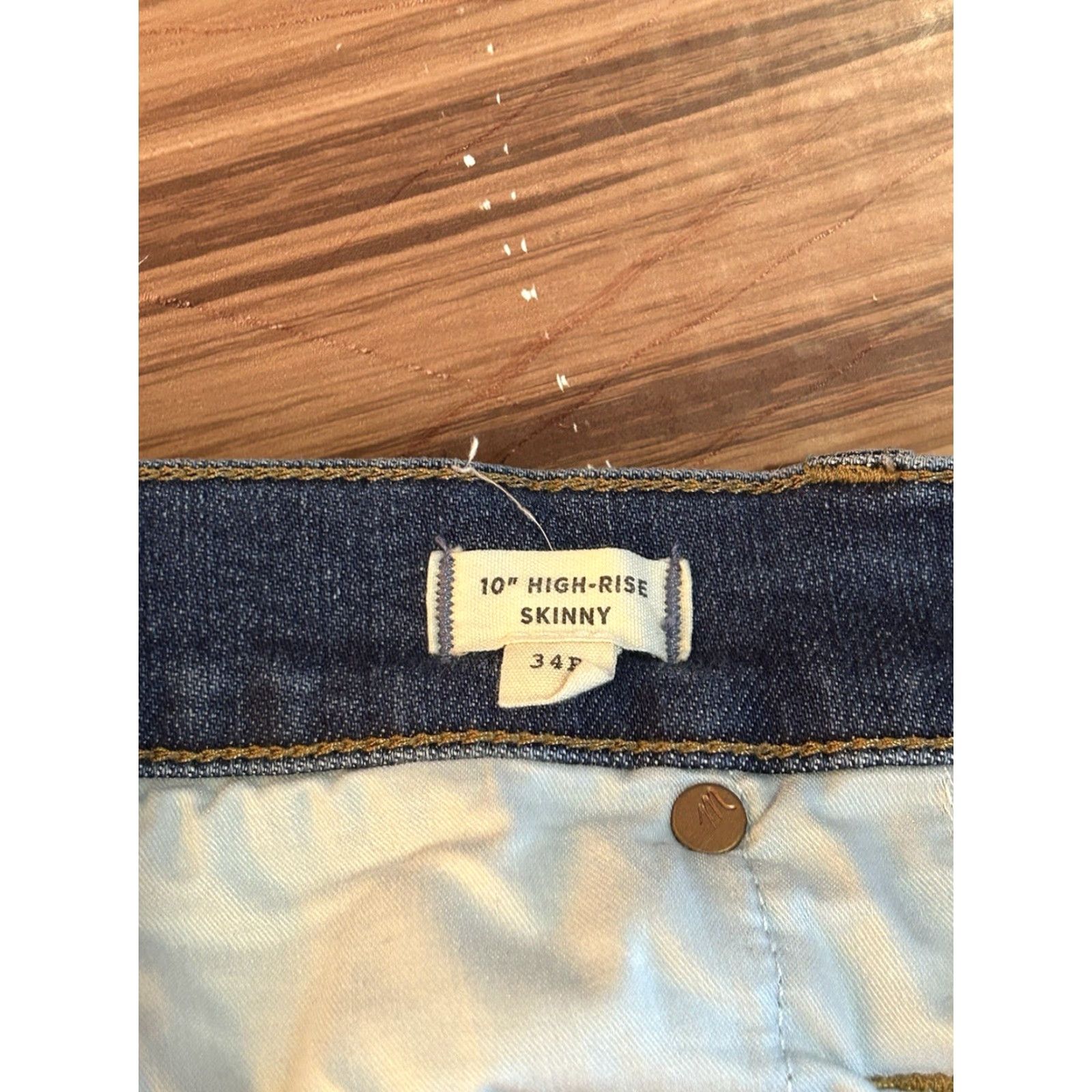 Madewell Womens Madewell Jeans 34R High Rise Skinny Dark Wash Blue 34 in Waist Womens Jeans Skinny High Rise Solid 10" - NA Size 24" / US 00 / IT 34 - 8 Thumbnail