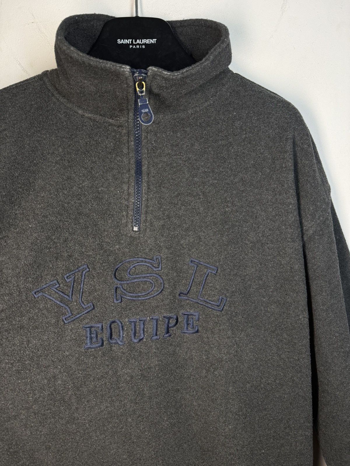 Yves Saint Laurent 90s Fleece YSL Sweatshirt Quarter Zip Vintage Yves Saint Size US XL / EU 56 / 4 - 15 Thumbnail