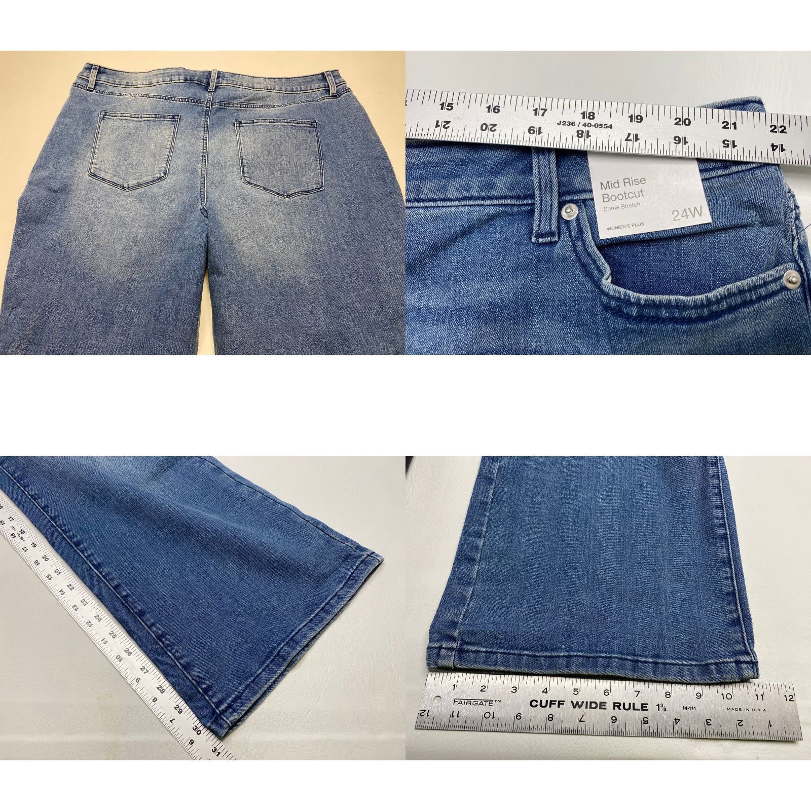 Vintage NWT Sonoma Jeans Plus 24W 44x31 Bootcut Mid Rise Medium Wash Womens Jeans City 5-Pocket Womens, Plus Size, Blue, Sonoma Goods for Life Size 42" / US 20 - 8 Thumbnail