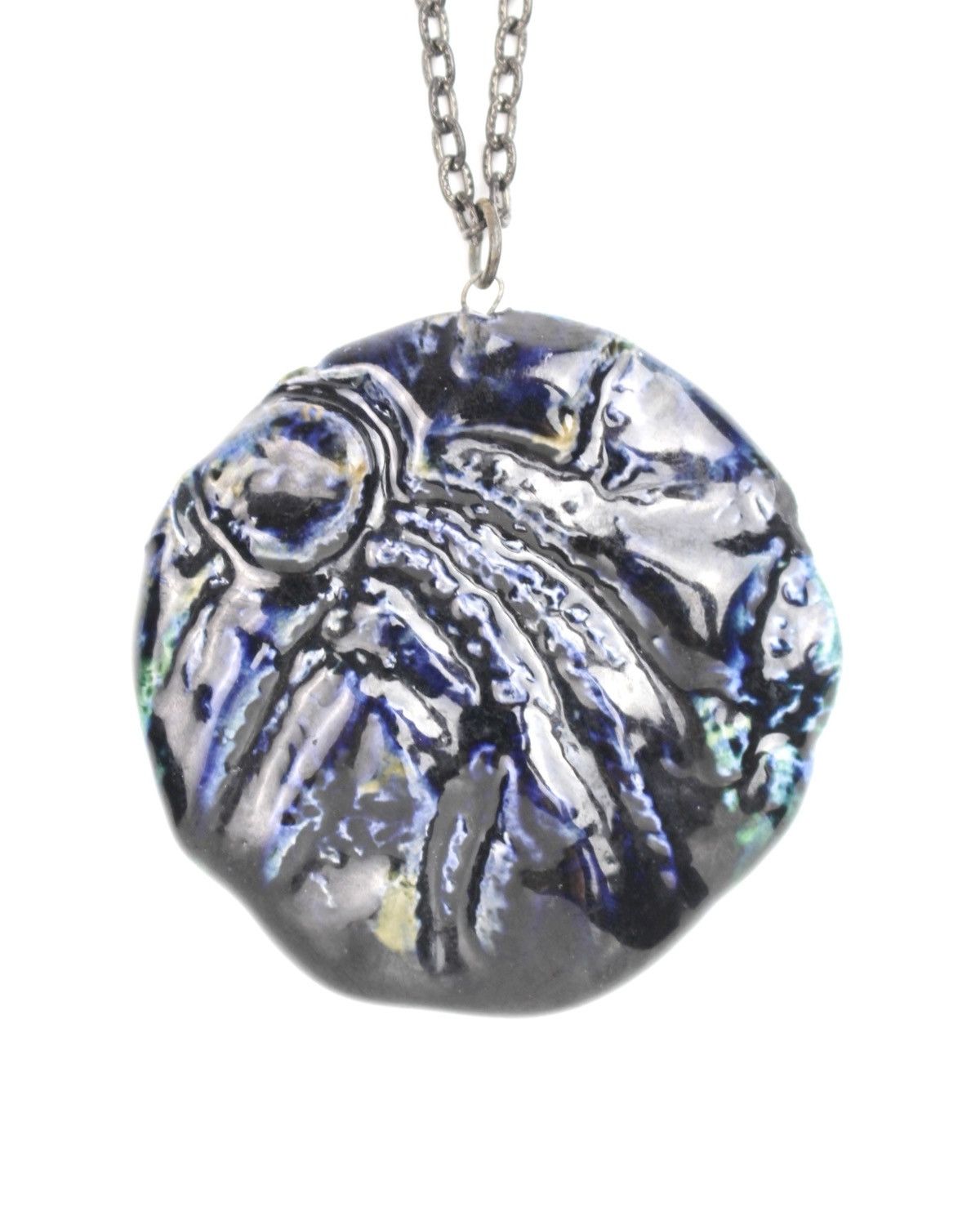 Hysteric Glamour 2000S JAPANESE MADE BLUE CERAMIC ABSTRACT PENDANT NECKLACE Size ONE SIZE - 2 Thumbnail