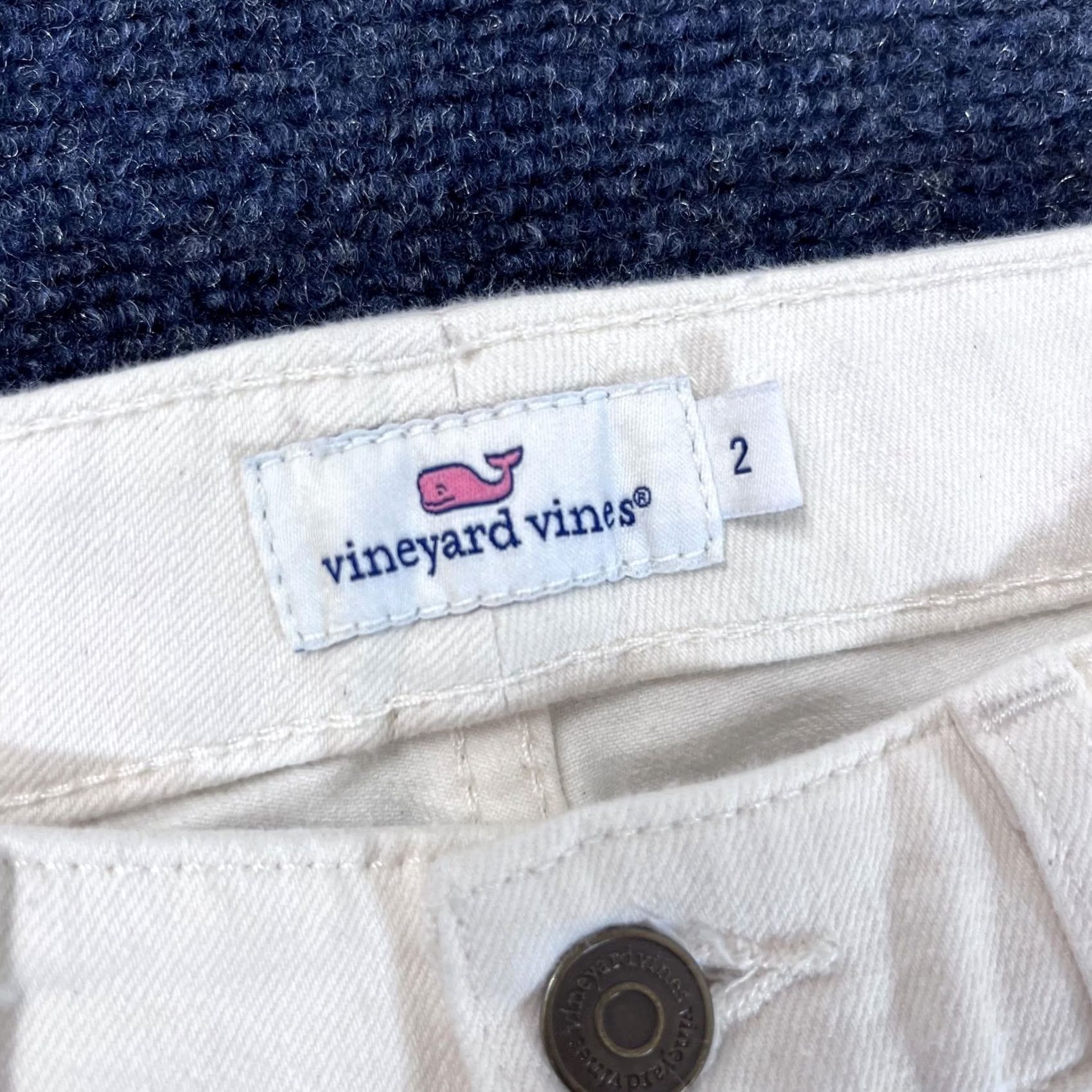 Vineyard Vines Vineyard Vines Pants Womens 2 White Jeans Skinny Raw Hem Stretch Denim Casual Size 26" / US 2 / IT 38 - 3 Thumbnail