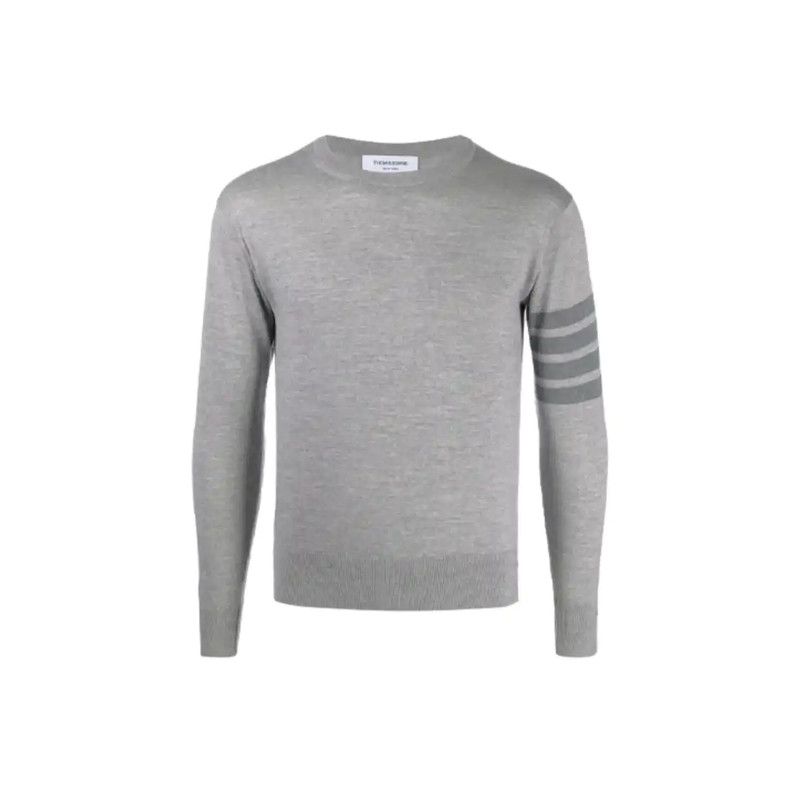 Thom Browne Thom Browne Gray Long Sleeve Pullover Sweater 0089 Size US L / EU 52-54 / 3 - 1 Thumbnail