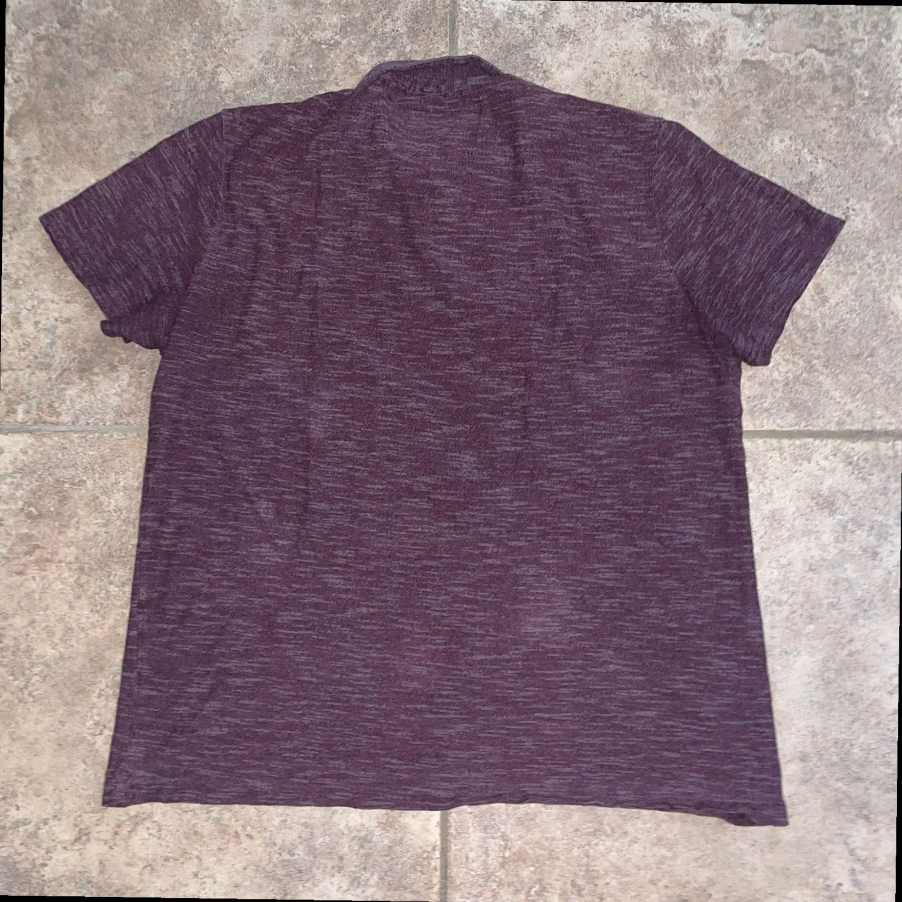 John Varvatos JOHN VARVATOS Mens Short Sleeve Maroon Half Button Up Polo Shirt XL Size US XL / EU 56 / 4 - 5 Thumbnail