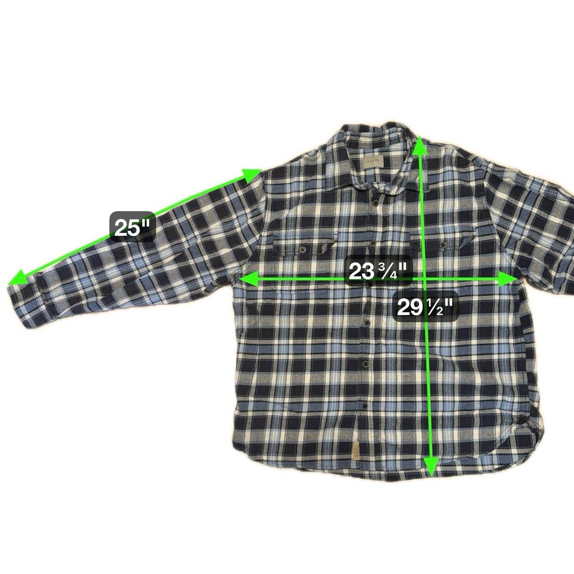 JACHS NY JACHS Men's 2XL Blue Plaid Flannel Shirt Cotton Button Down Size US XXL / EU 58 / 5 - 9 Thumbnail