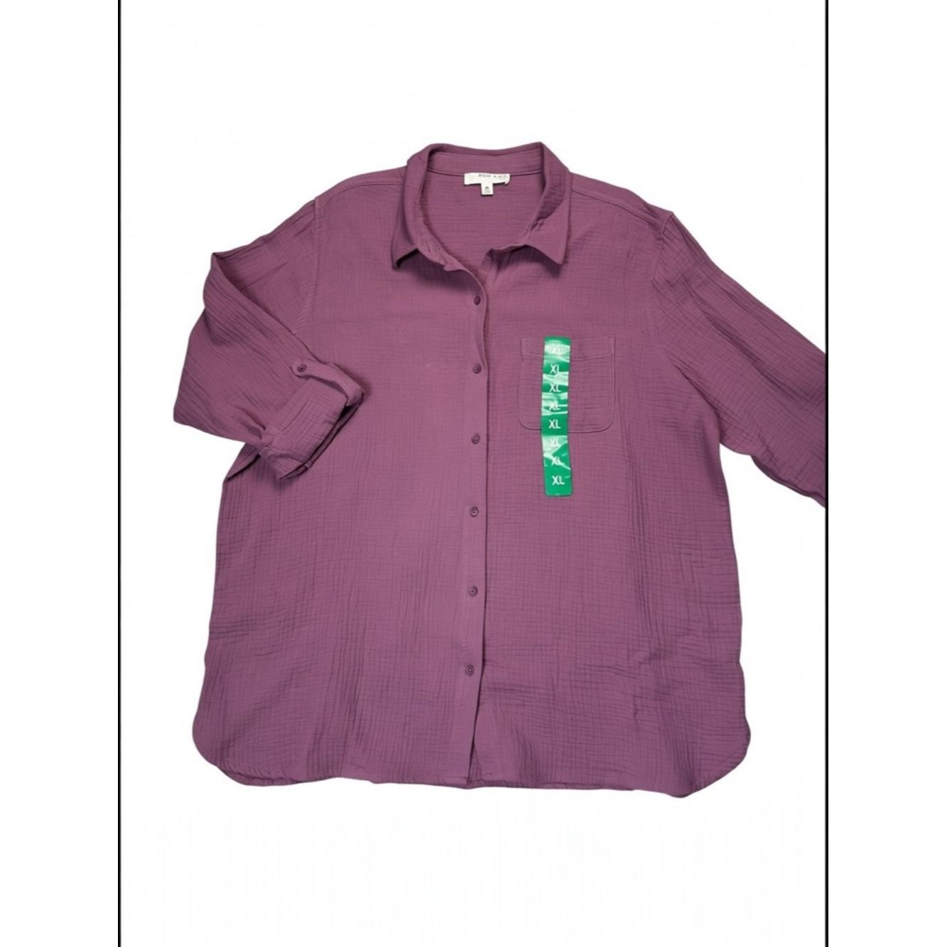 Anne Klein New Anne Klein Lucile Double-Gauze Cotton Mauve Shirt Size Size XL / US 12-14 / IT 48-50 - 3 Thumbnail