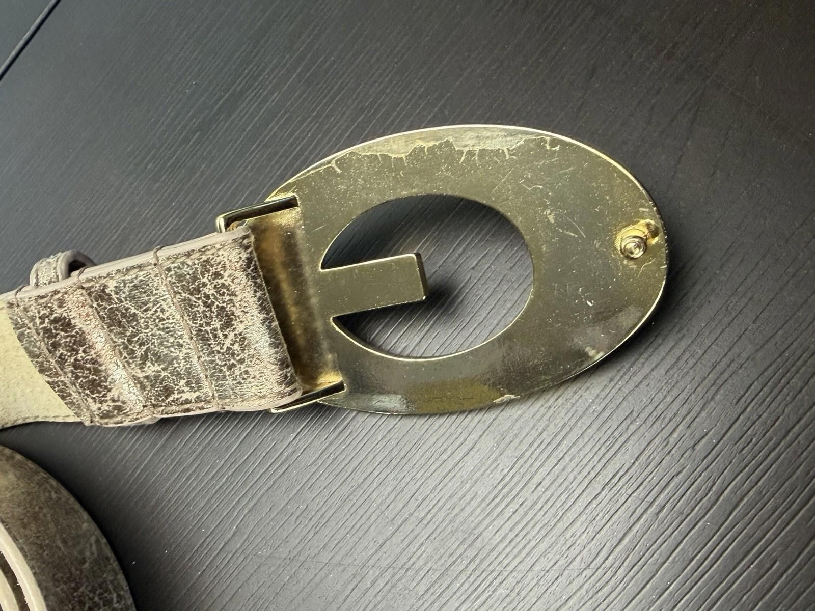 Guess GUESS Genuine Leather Belt Large Gold G Logo Multicolor Y2K Size ONE SIZE - 3 Thumbnail