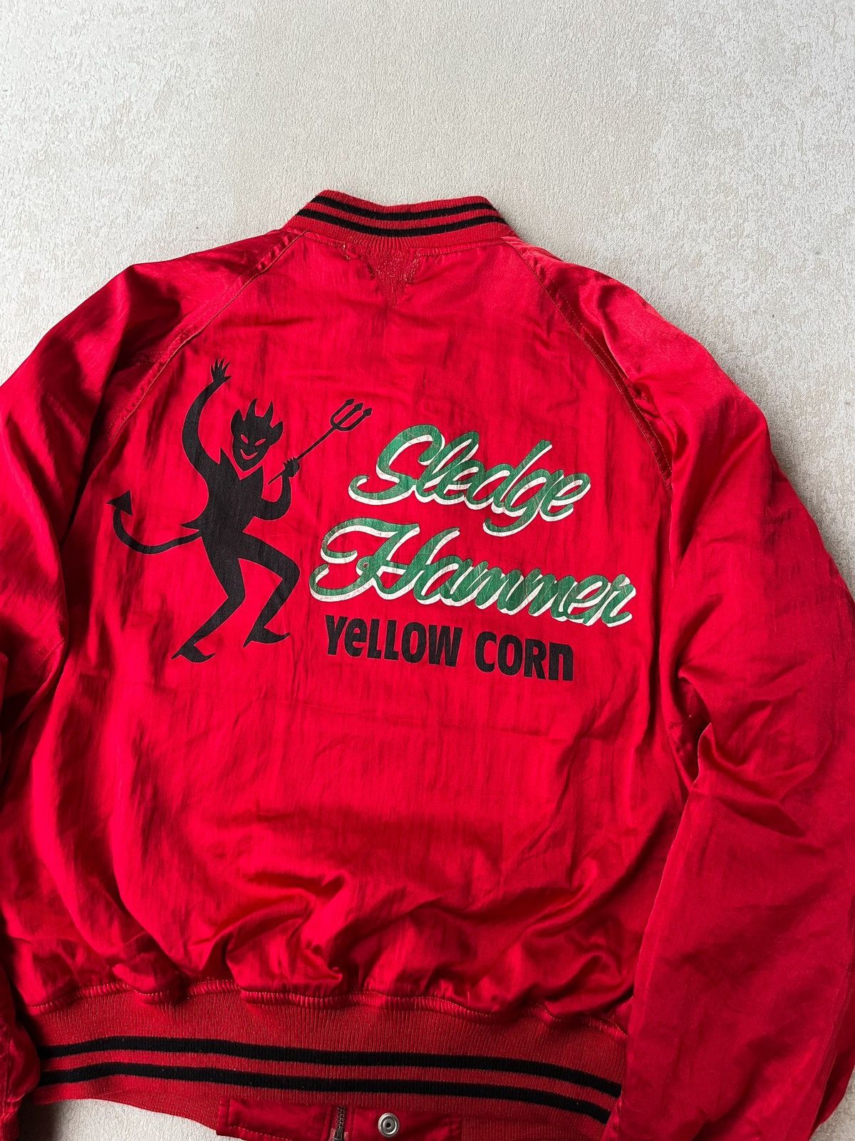YELLOW CORN Vintage 00’s bRP “YELLOW CORN“ varsity bomber jacket Size US L / EU 52-54 / 3 - 7 Thumbnail