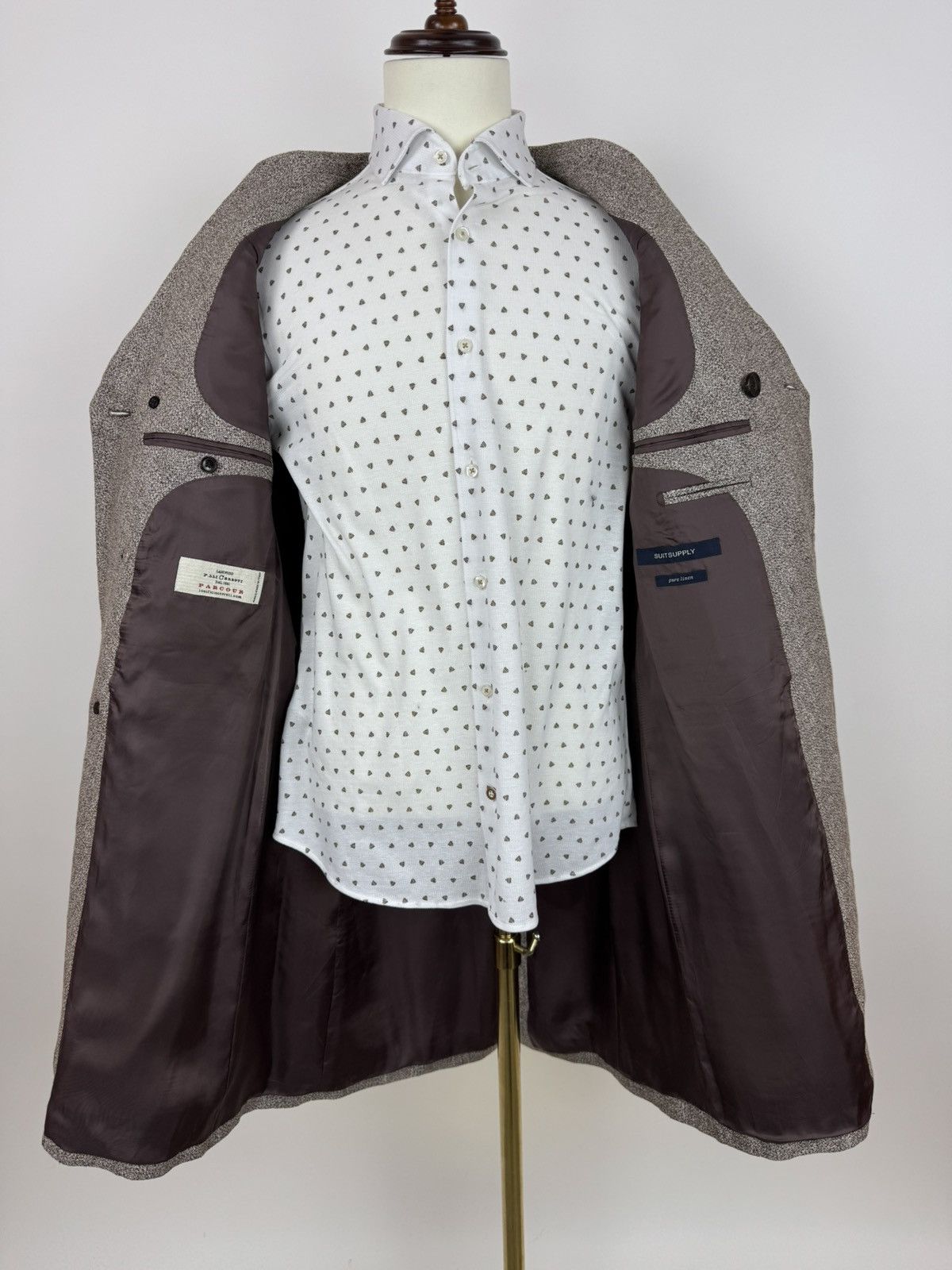 Suitsupply Suitsupply Linen Brown double-breasted coat Mens size 44L Size US XL / EU 56 / 4 - 10 Thumbnail
