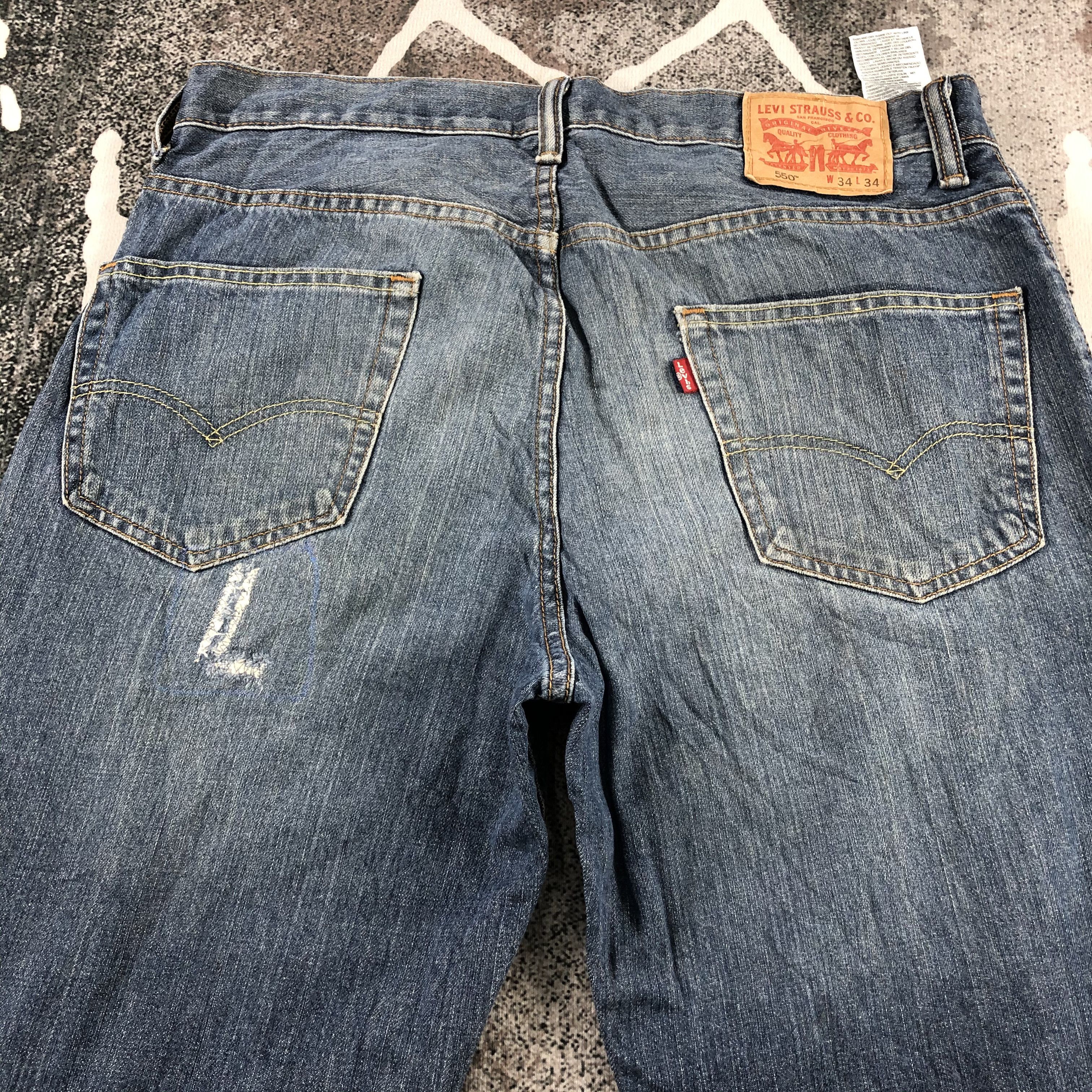 Levi's Vintage Levi's 550 Jeans Blue Wash Denim KJ913 Size US 34 / EU 50 - 4 Thumbnail