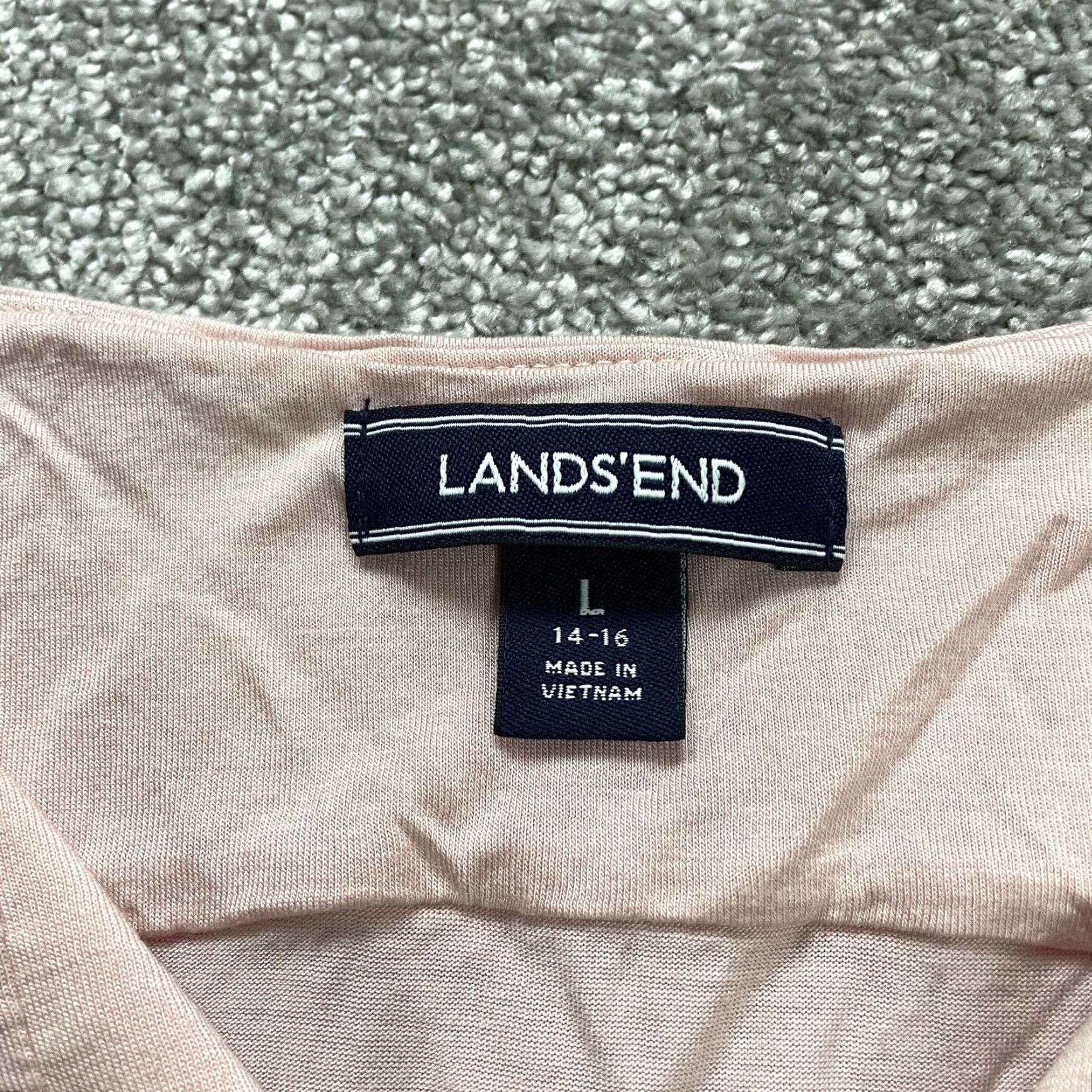 Lands' End Vintage Lands' End Tank Top Shirt Womens Large Casual Sleeveless Blouse Pink Rayon V-Neck Size L / US 10 / IT 46 - 7 Thumbnail