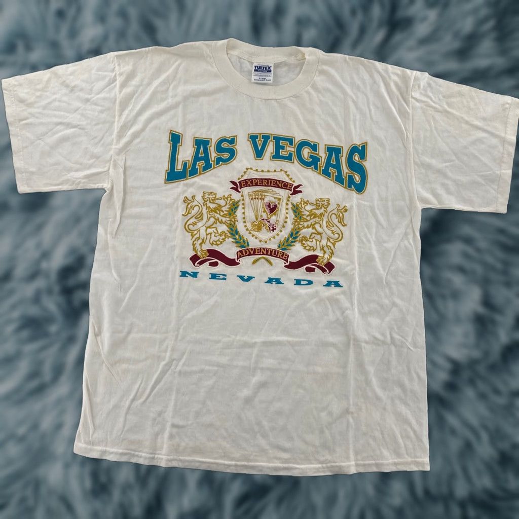 Tultex VINTAGE Tultex Las Vegas Casino Gambling Lions Graphic Shirt Adult XL White 90s Mens Size US XL / EU 56 / 4 - 1 Thumbnail