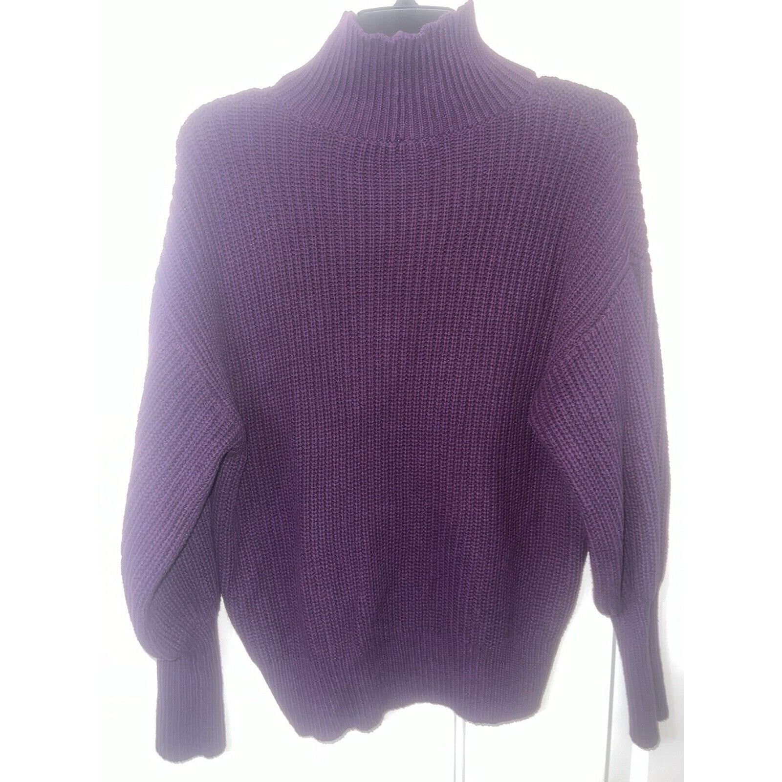 Express Express Women’s Cozy Mock Neck Sweater Purple Size Large Size L / US 10 / IT 46 - 5 Thumbnail